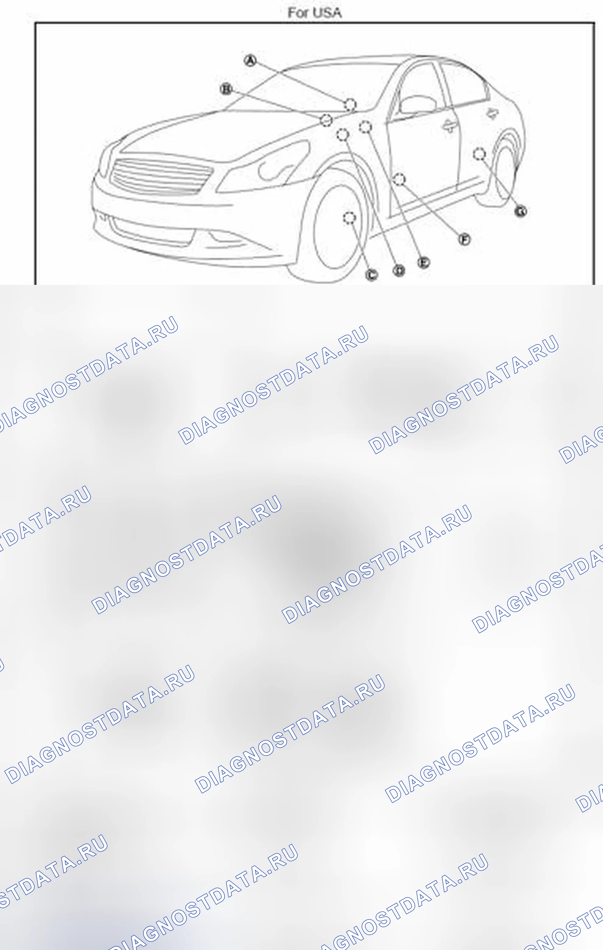 Рис. 6: Расположение компонентов. Infiniti G25 IV рестайлинг