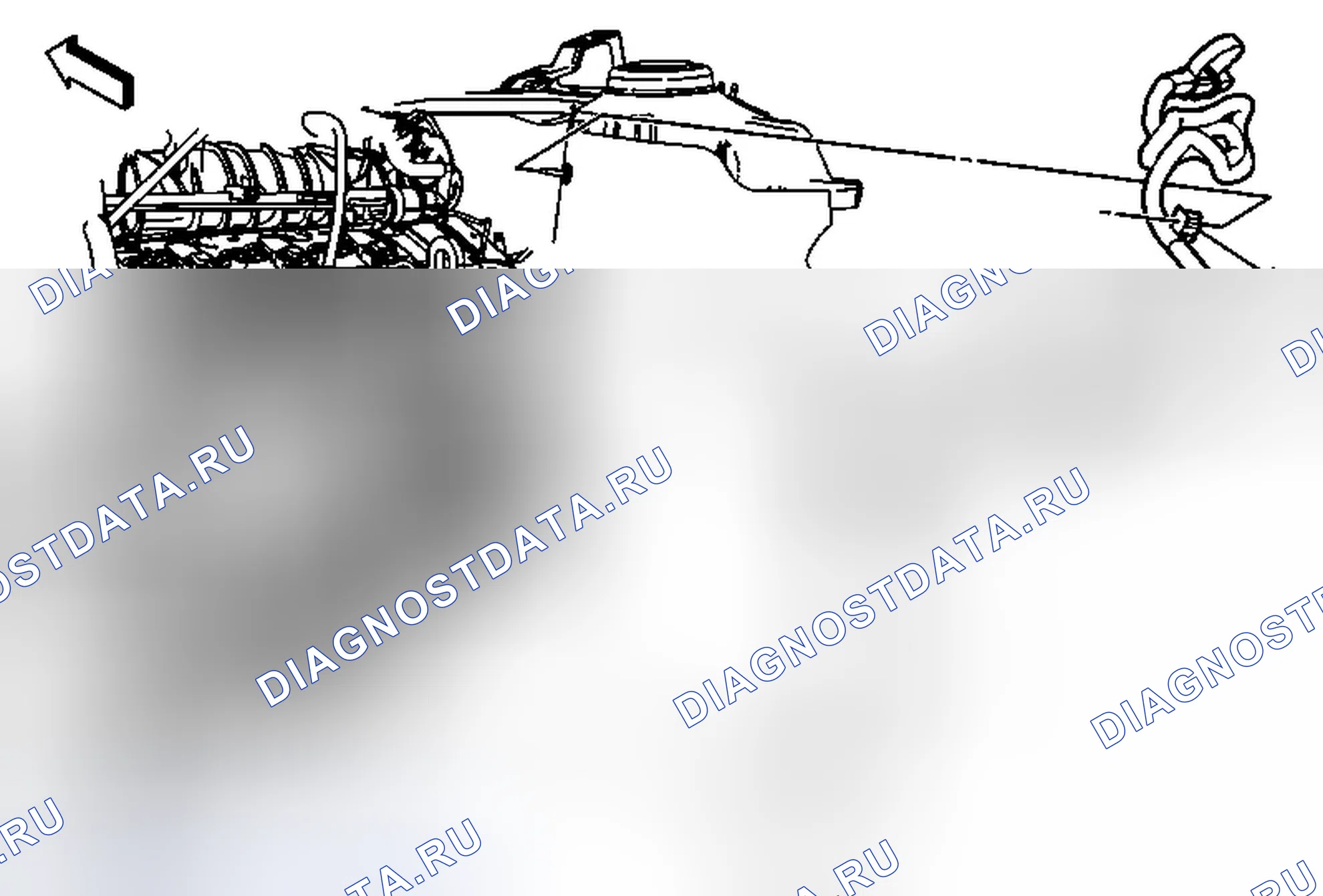 Рис. 13: Замена шнура нагревателя охлаждающей жидкости (LF1). Cadillac SRX II
