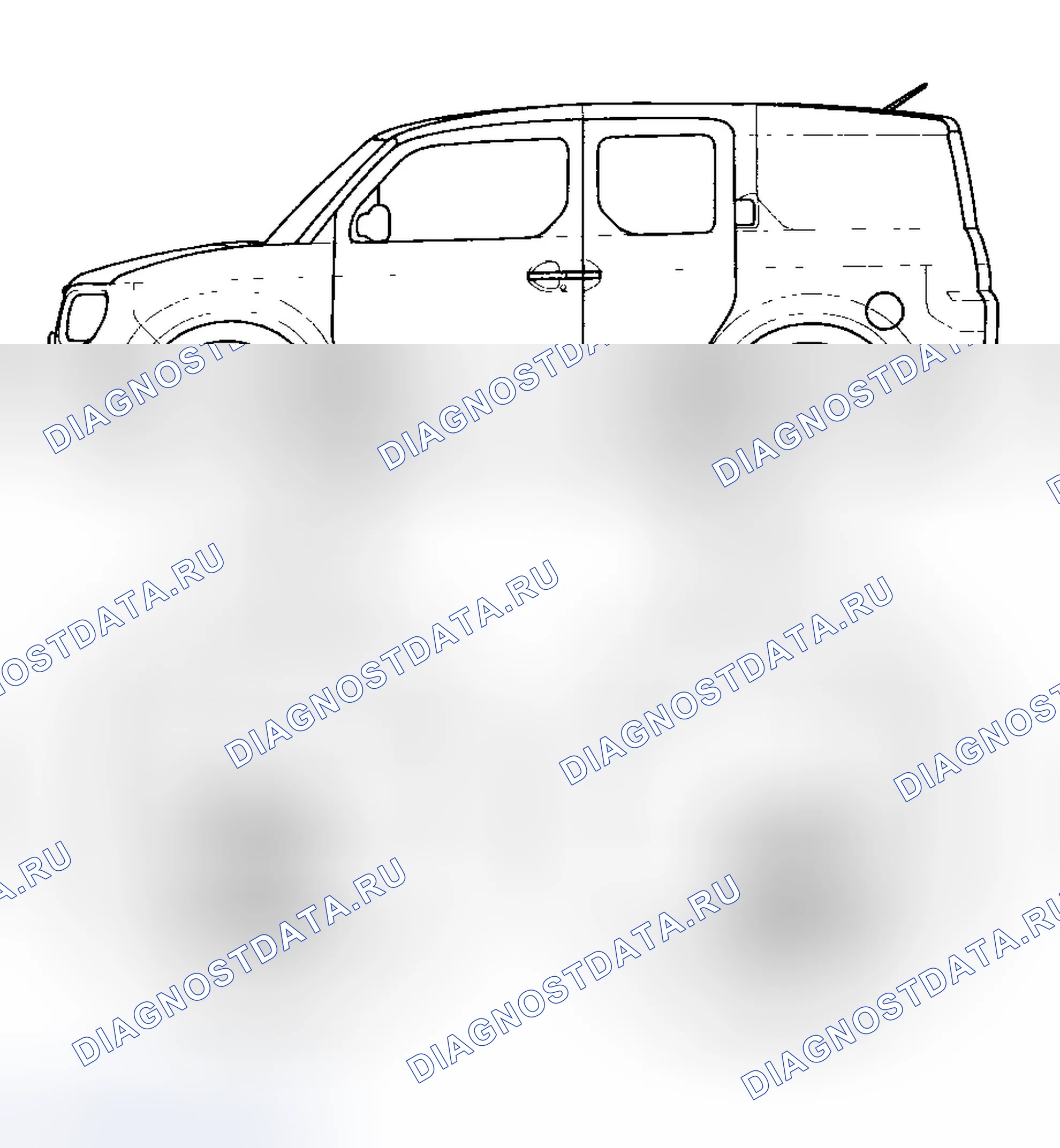 Рис. 66: Запуск и разгон на передачах заднего хода (режим 4WD). Honda Element YH2