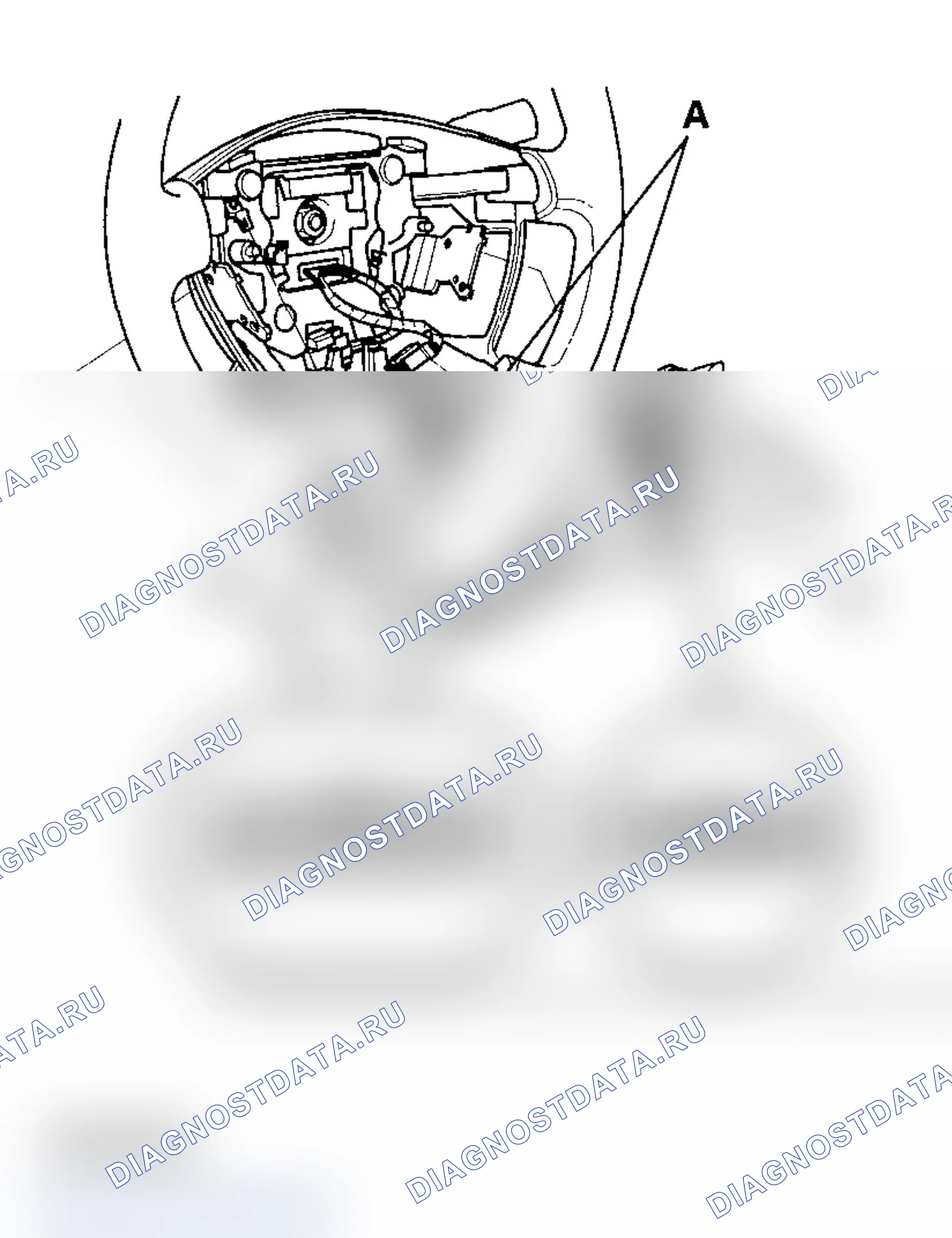 Рис. 5: круиз-контроль Set/decel, Resume/accel, отмена выключатель проверка/замена. Acura MDX I