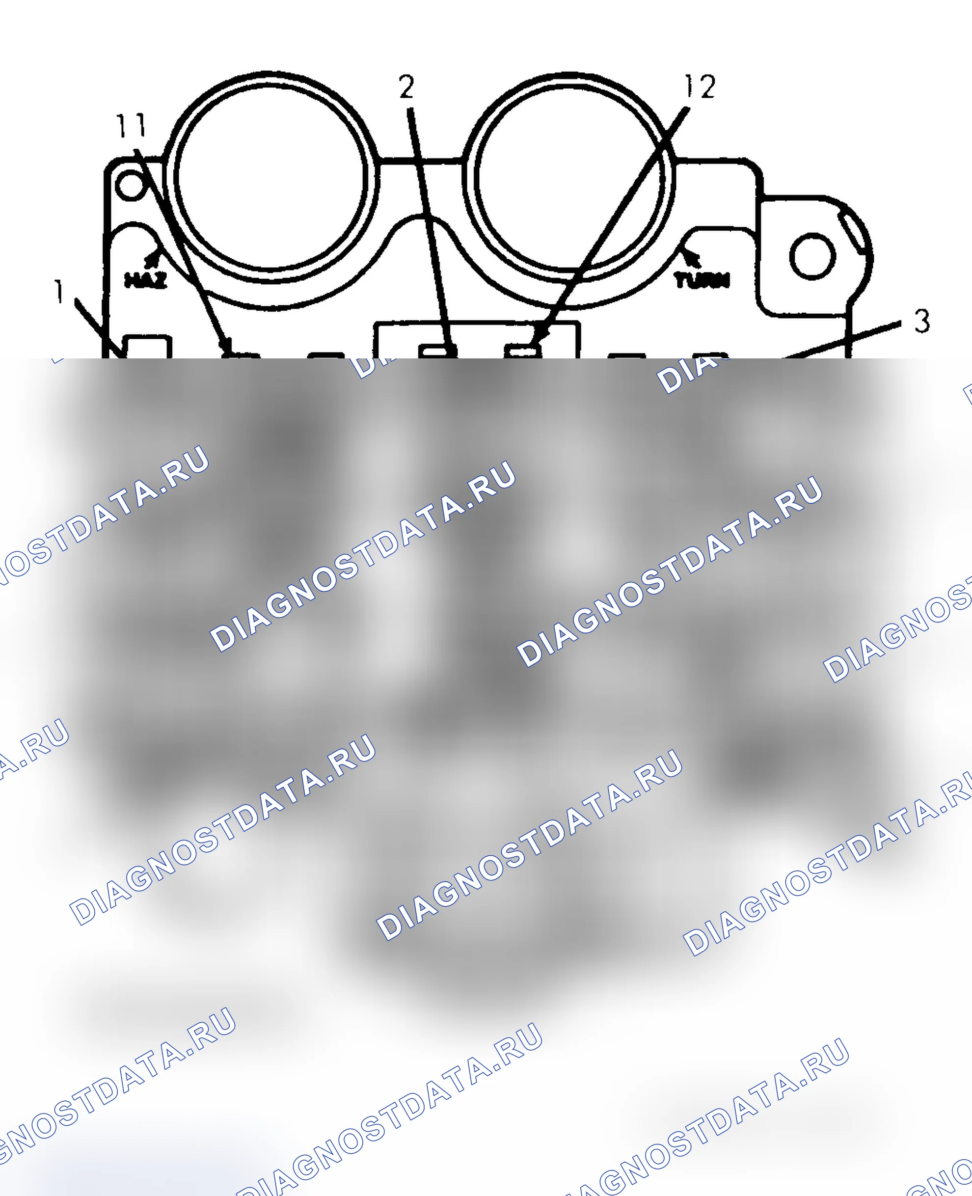 Рис. 8: ИДЕНТИФИКАЦИЯ ПАНЕЛИ ПРЕДОХРАНИТЕЛЕЙ (1989-91). Jeep Wrangler I