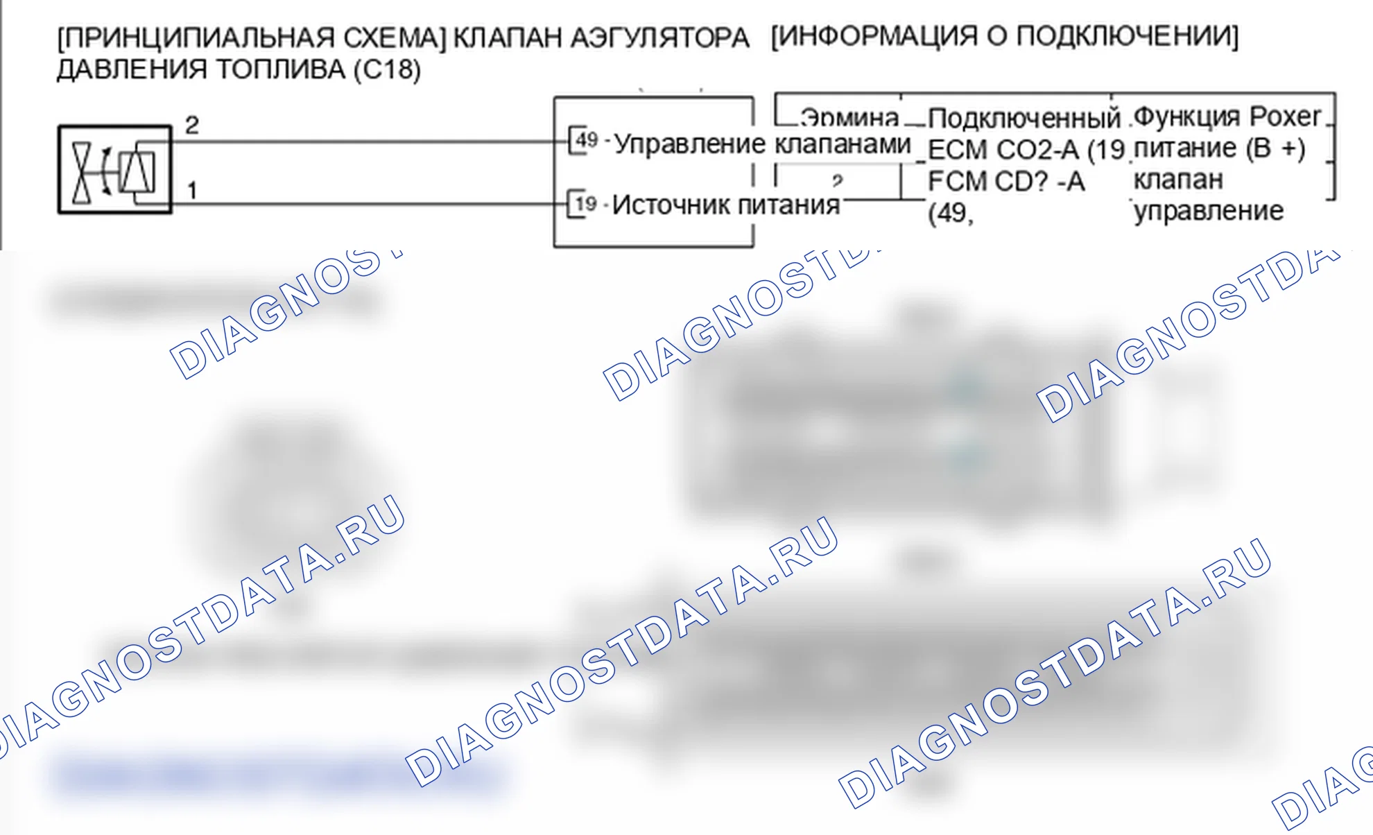 Фрагмент электросхемы: P0252. Kia Sorento BL