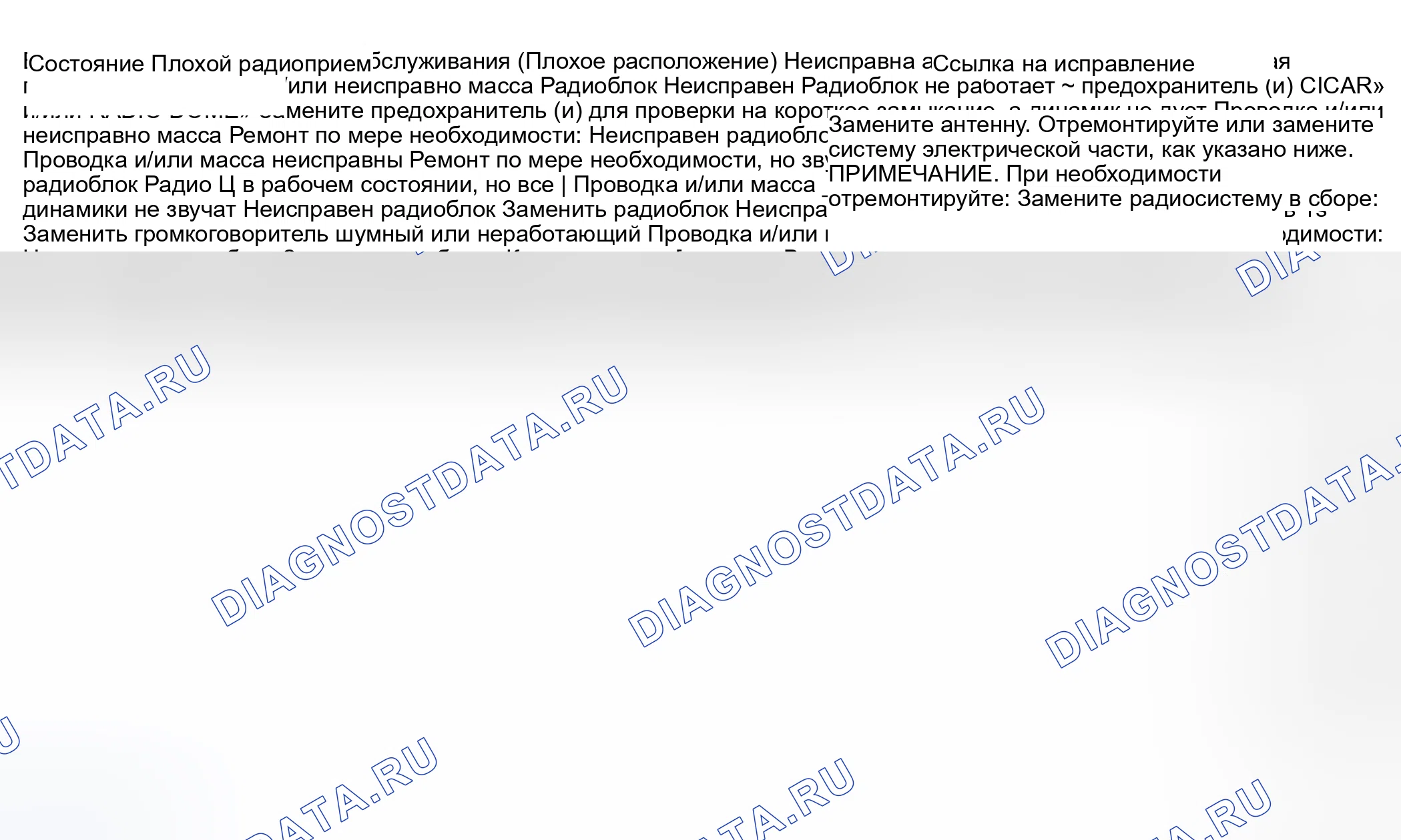 Рис. 29: Диагностика симптомов по радио. Suzuki Grand Vitara I рестайлинг