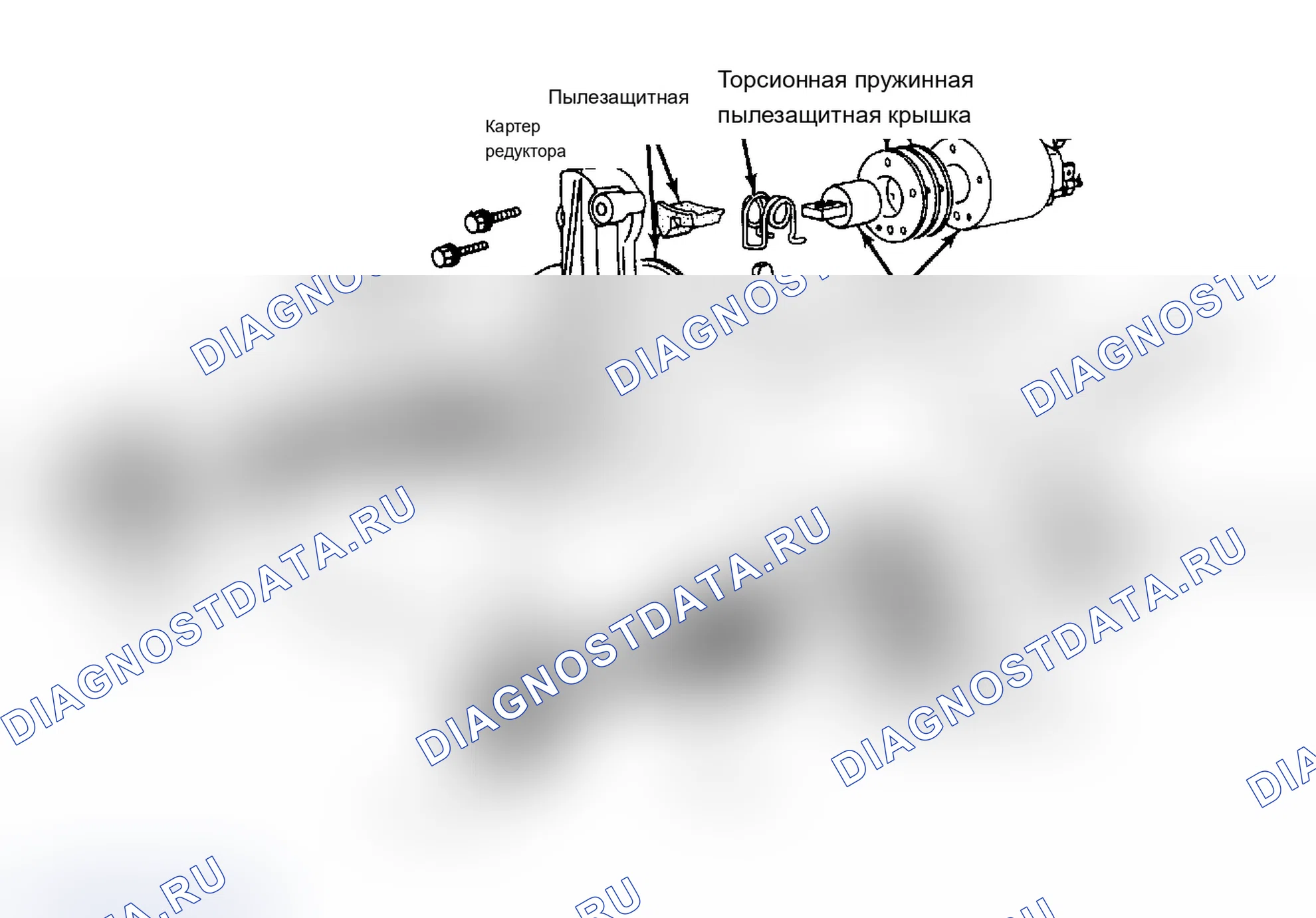 Рис. 6: Вид в разобранном виде типичного редукторного стартера Hitachi для Isuzu I-Mark с дизельным двигателем. Isuzu Impulse I