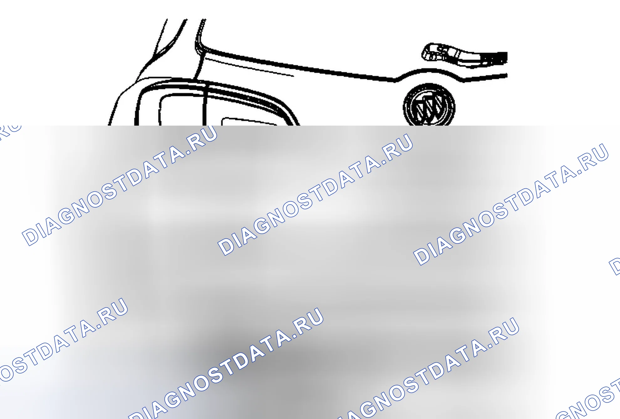 Рис. 28: Замена эмблемы / шильдика дверь багажника (Buick). GMC Acadia I рестайлинг