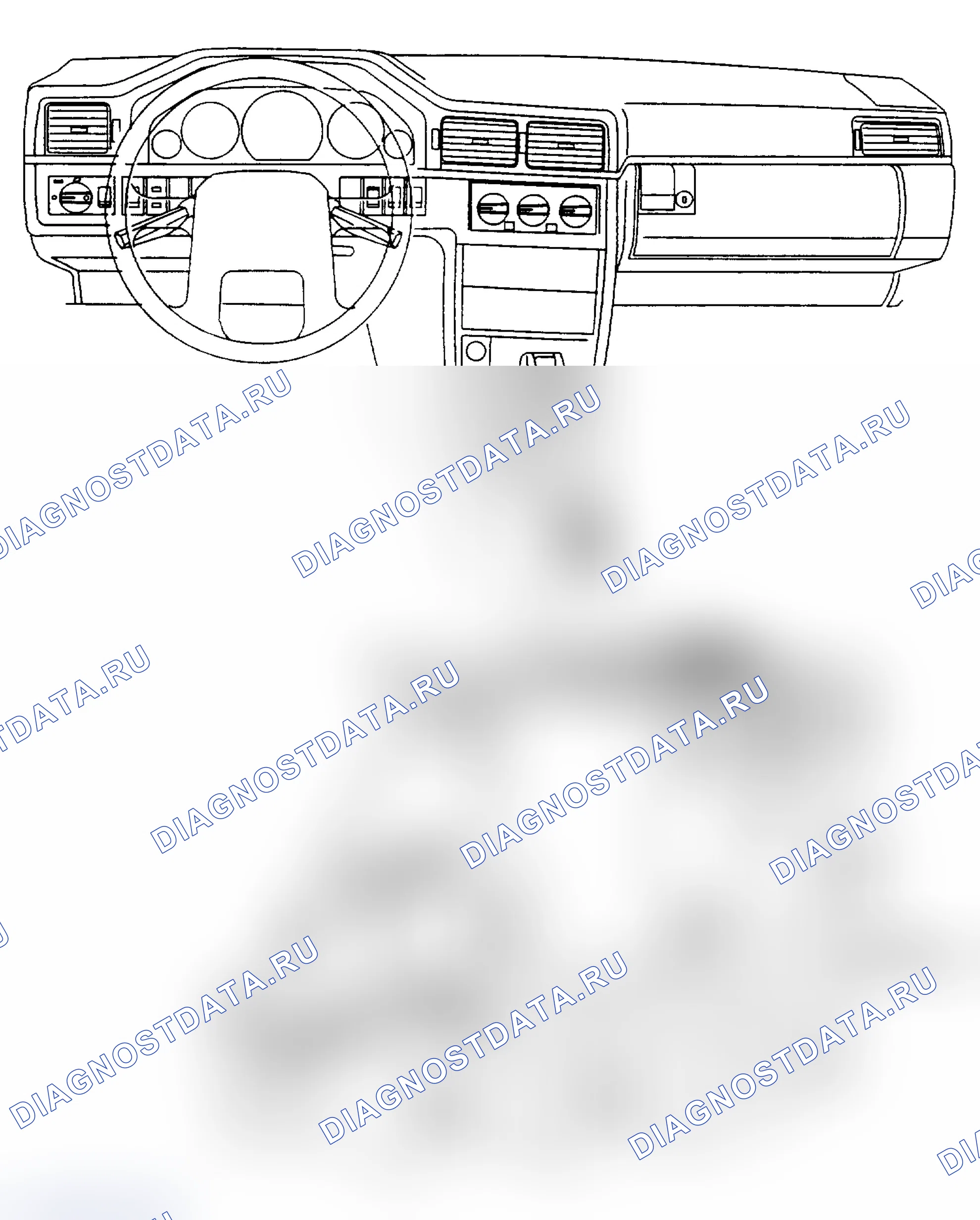 Рис. 13: ИДЕНТИФИКАЦИЯ ВНУТРЕННЕЙ РЕЛЕЙНОЙ ПАНЕЛИ (1992-94). Volvo 960 I