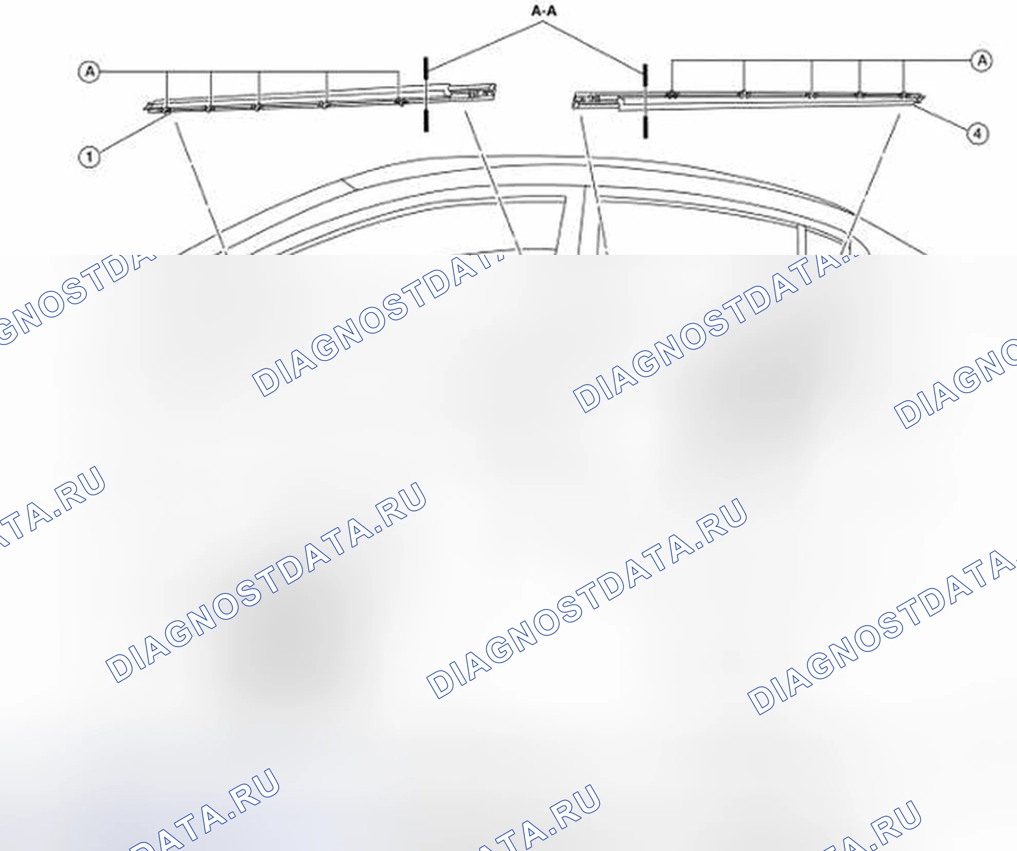Рис. 8: Идентификация дверцы снаружи формовочных компонентов. Nissan Sentra B16