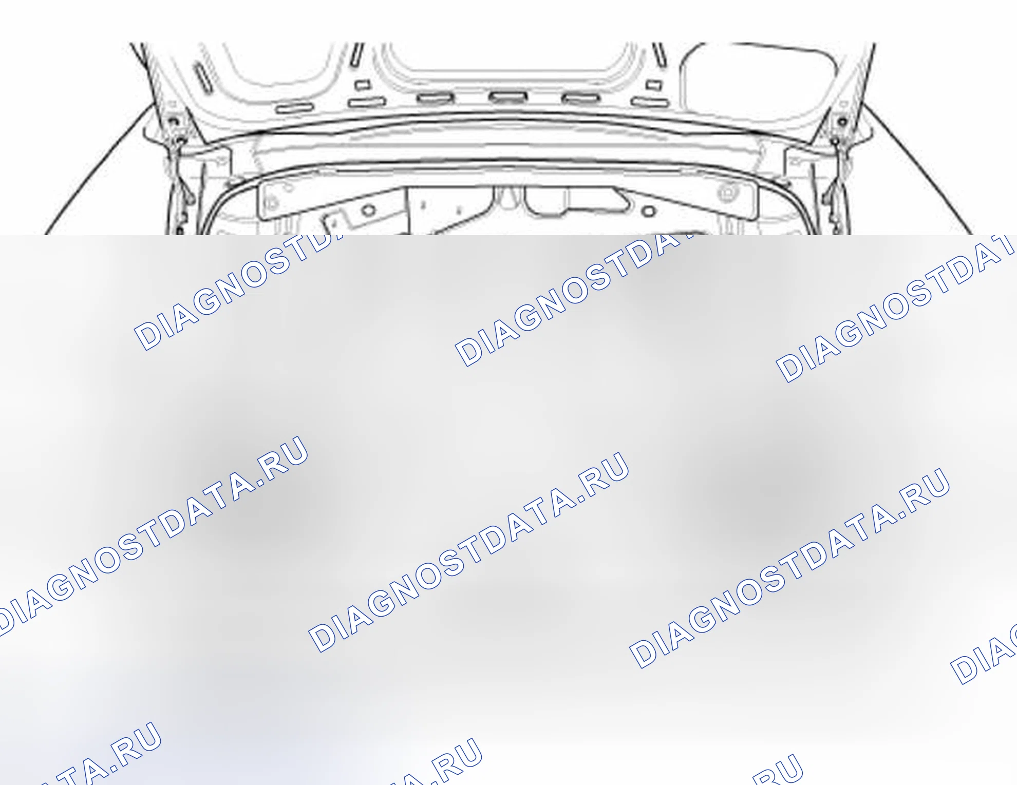 Рис. 15: Задняя часть транспортного средства, багажное отделение. Porsche Boxster 986