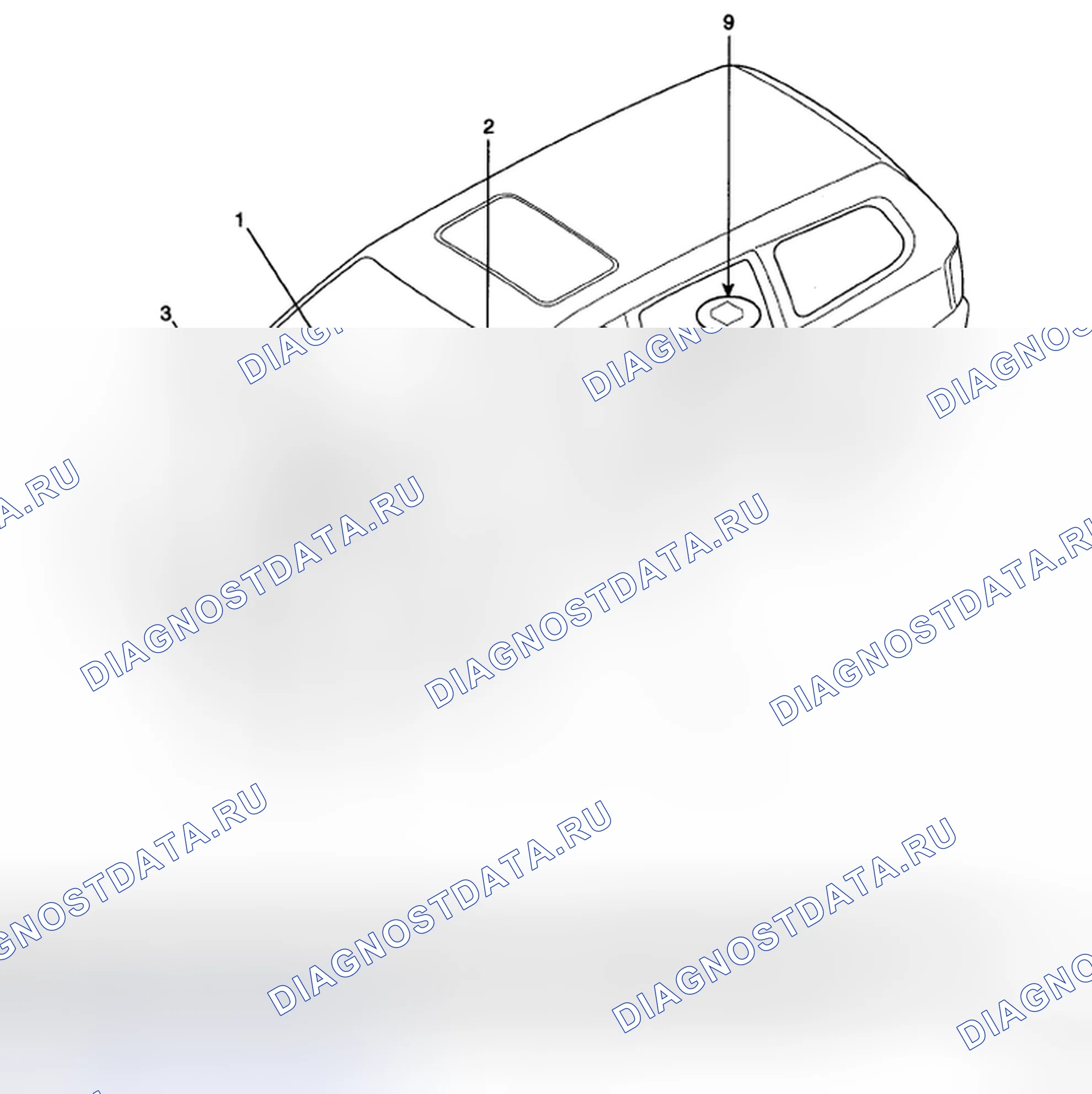 Рис. 1: РАСПОЛОЖЕНИЕ КОМПОНЕНТОВ. Kia Sedona II