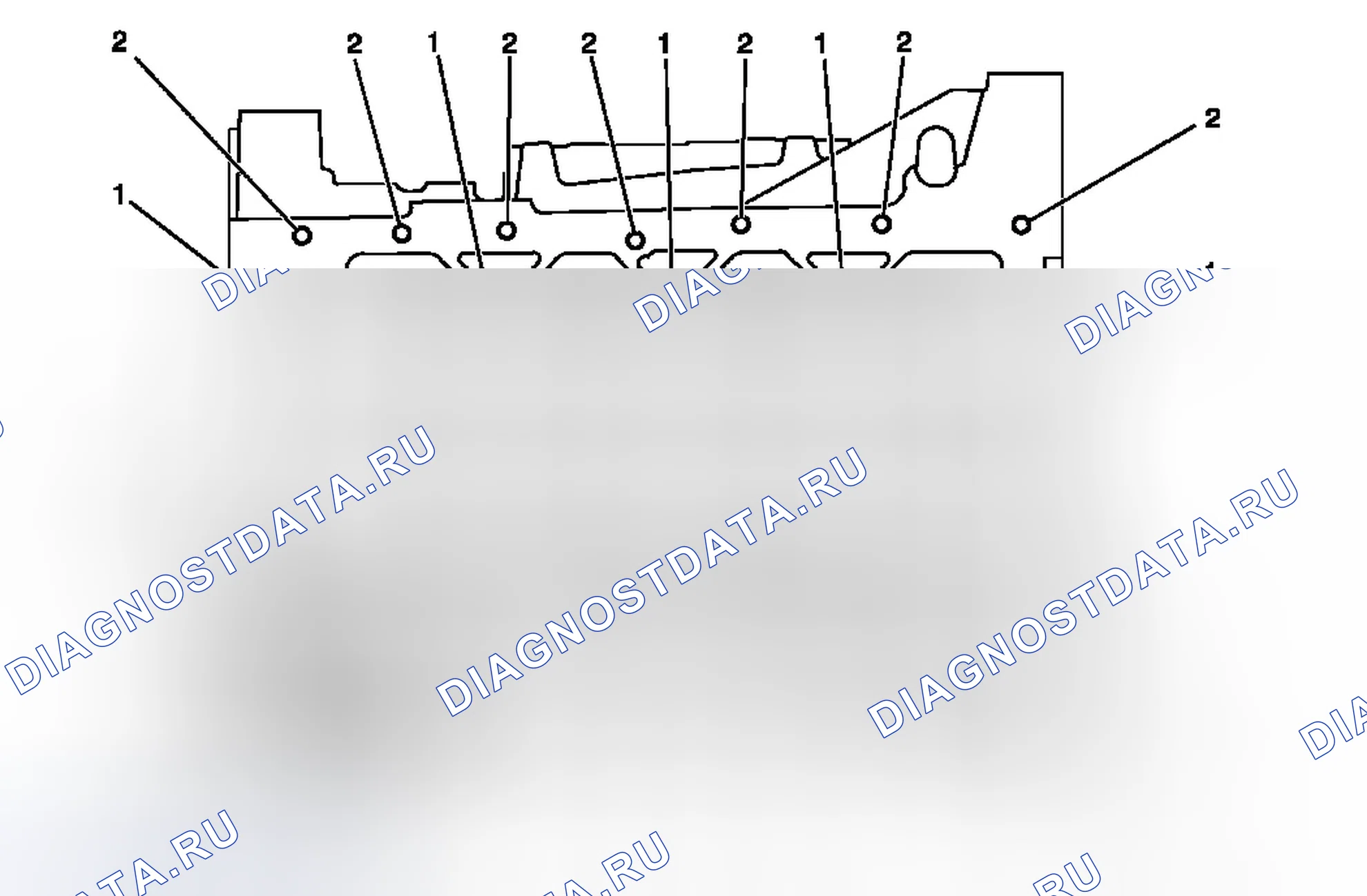 Рис. 9: Блок цилиндров - вид снизу. Chevrolet Colorado I