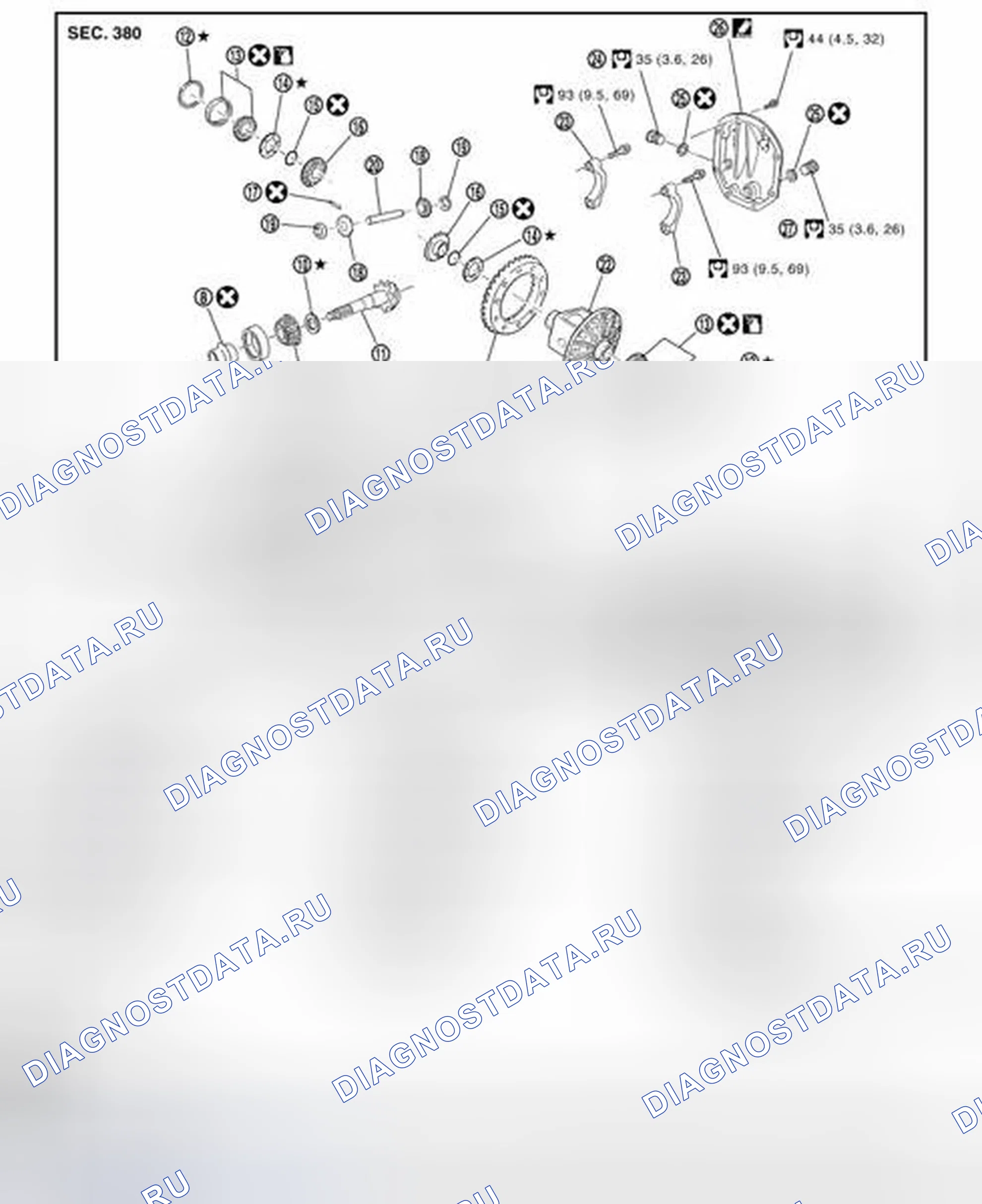 Рис. 223: AWD: Разнесенный вид. Infiniti EX35 I