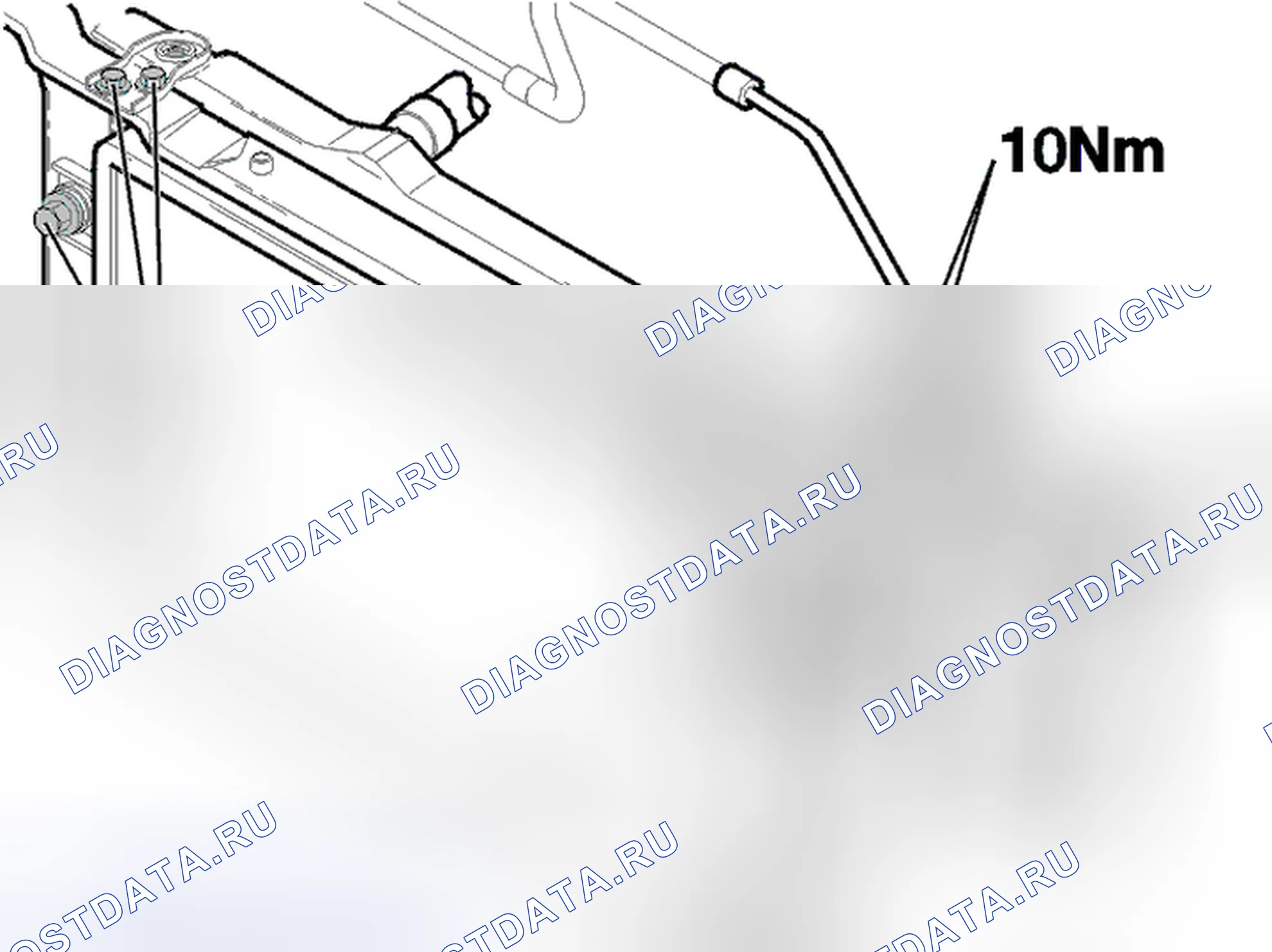 Рис. 436: Установка конденсатора. Volvo V40 I рестайлинг