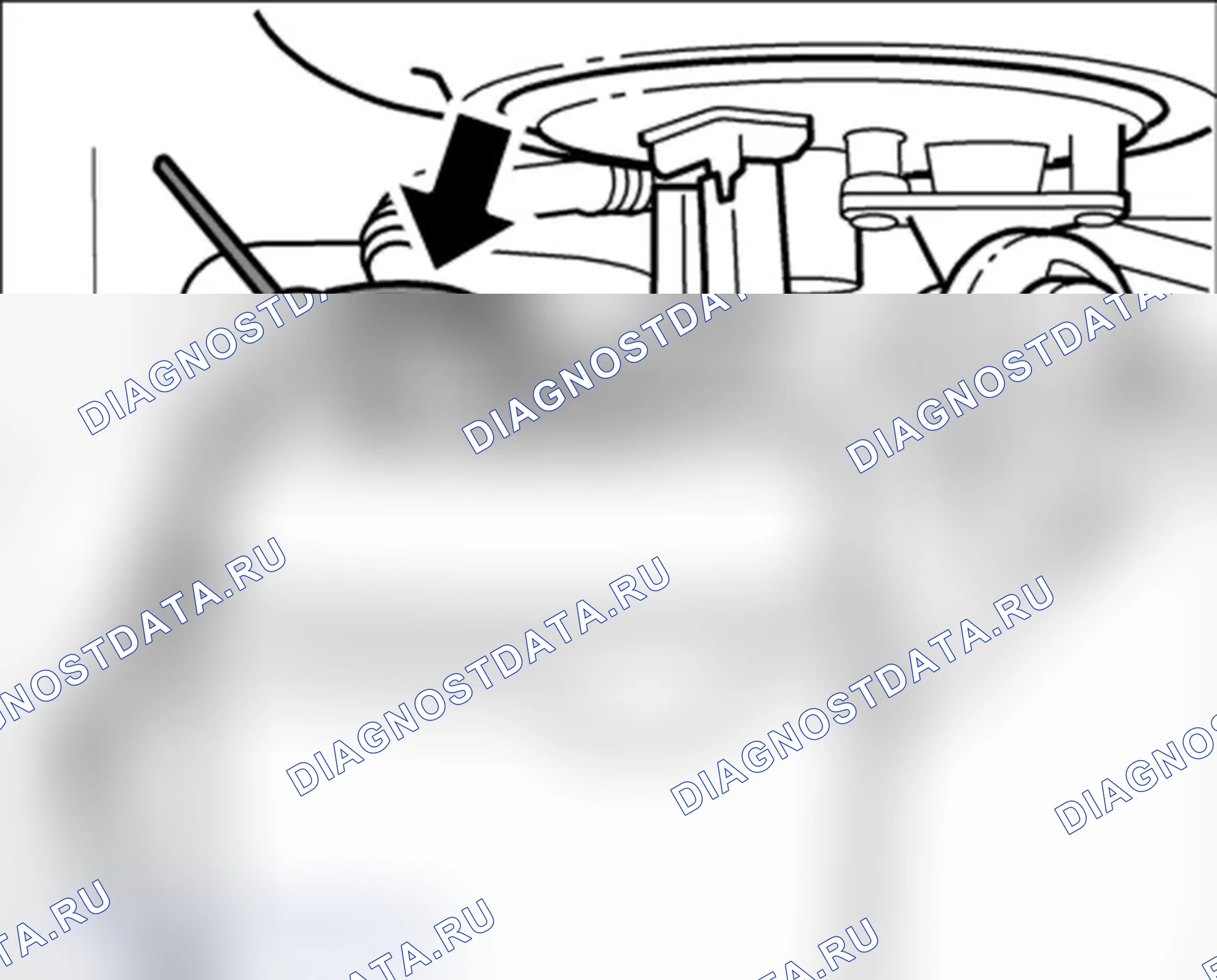 Рис. 38: Датчик уровня застрявшего топлива. Porsche Cayenne Turbo I рестайлинг
