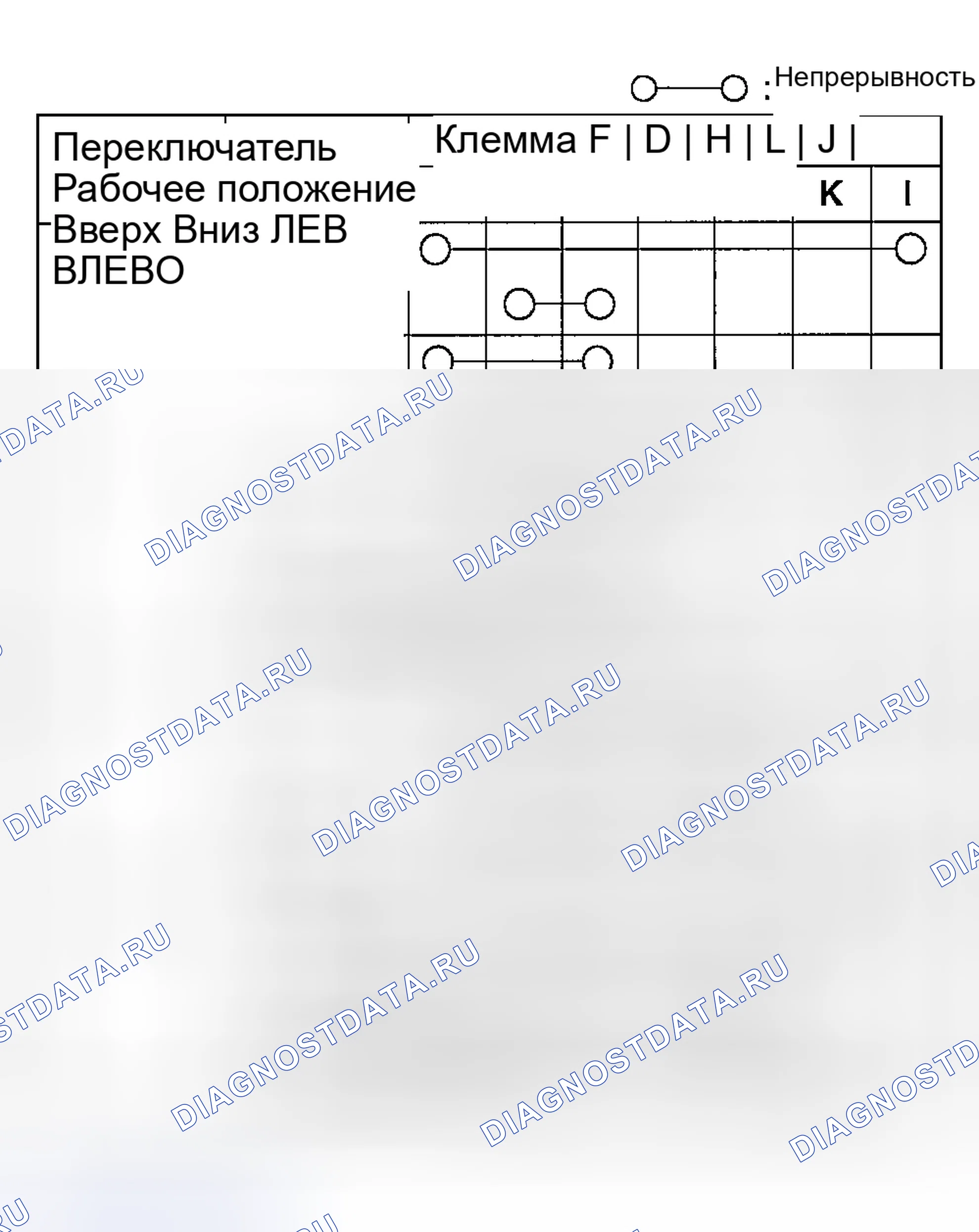 Рис. 57: ПРОВЕРКА ВЫКЛЮЧАТЕЛЯ ВНЕШНЕГО ЗЕРКАЛА ПИТАНИЯ. Mazda MPV II рестайлинг