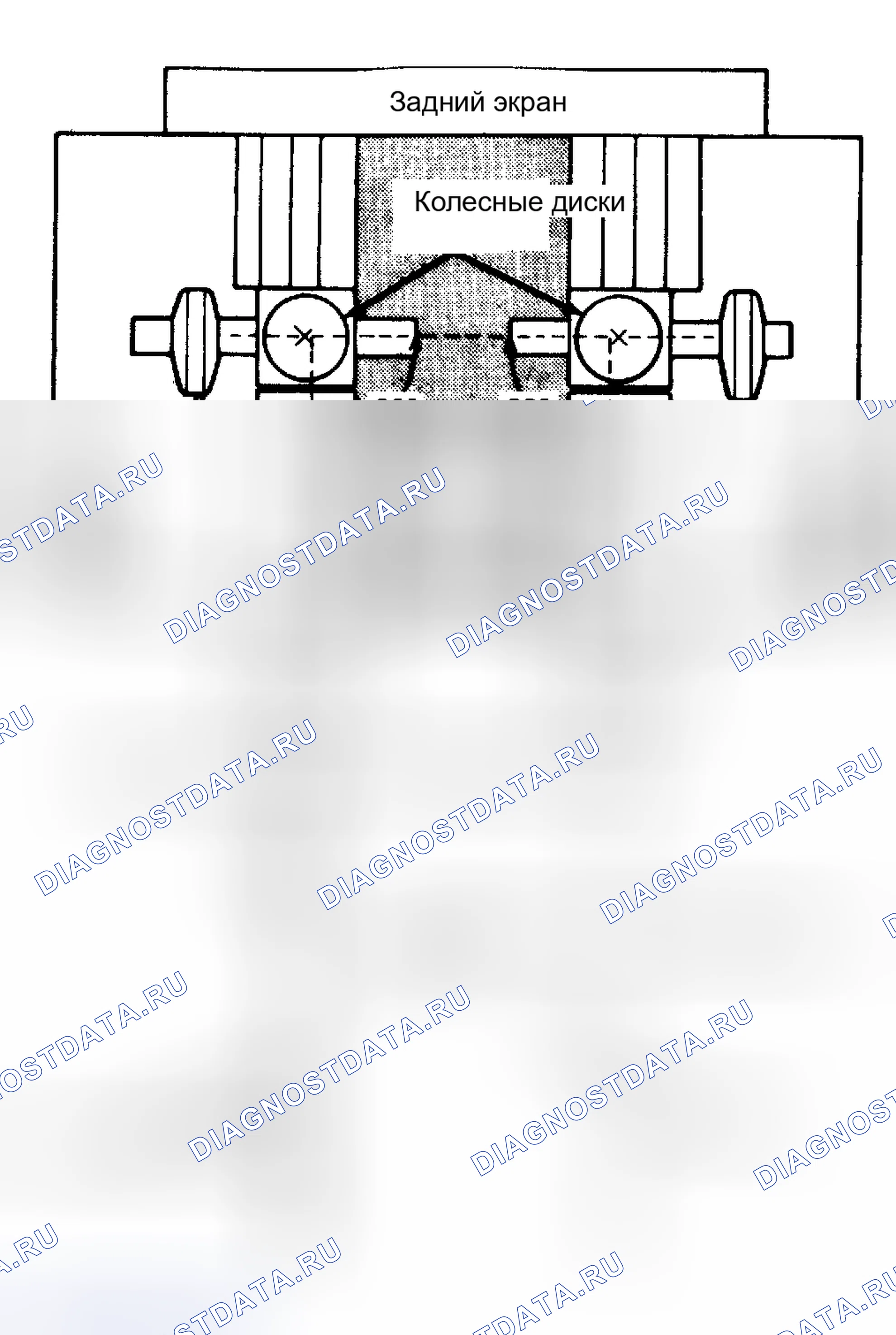 Рис. 2: Типичная настройка станка для выравнивания задних колес. Oldsmobile Omega I