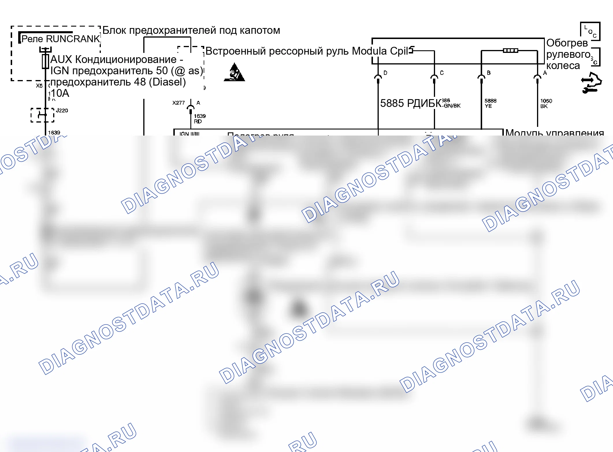 Рис. 1: Схема рулевого колеса. GMC Sierra 2500 HD 