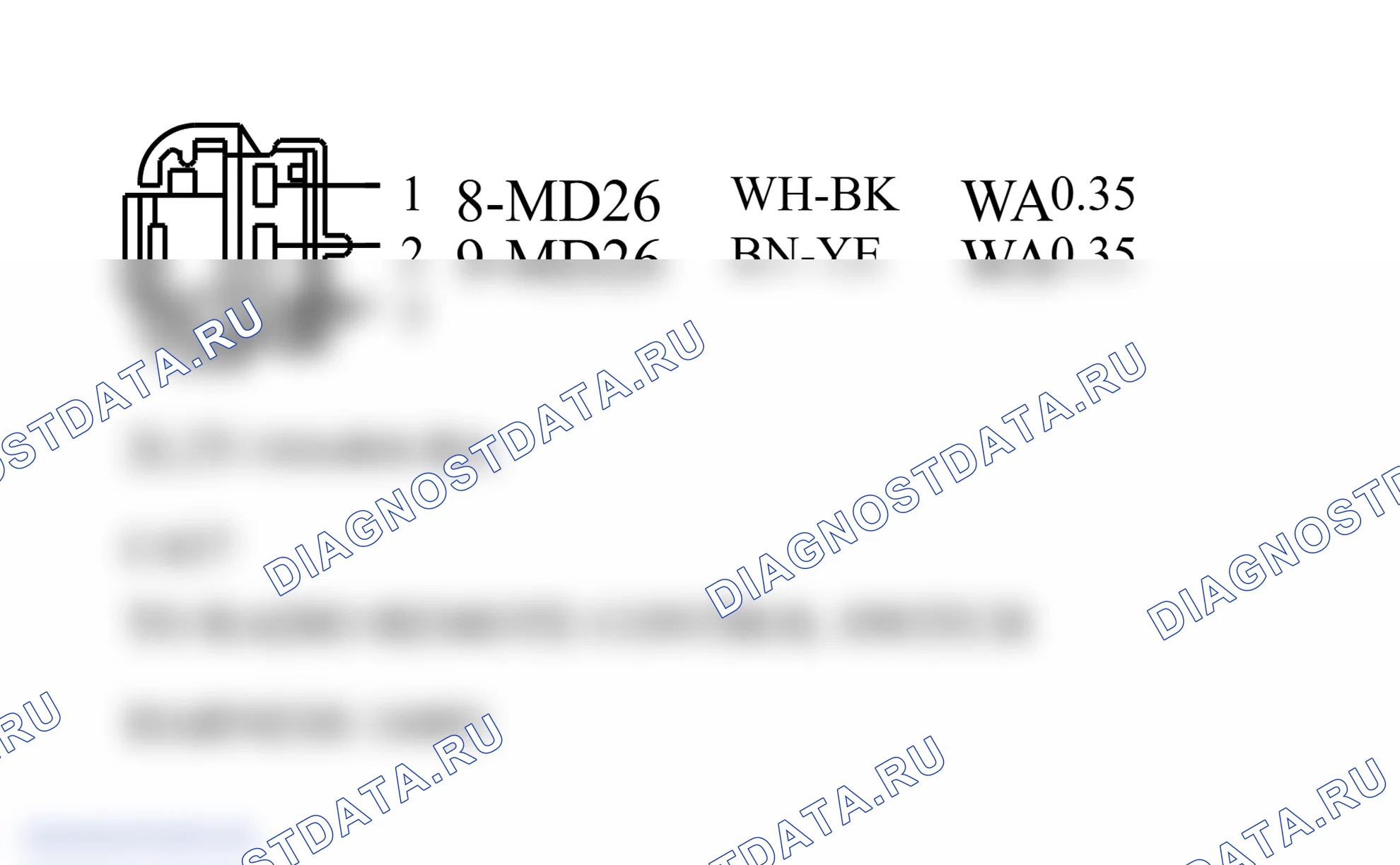 Распиновка разъёма Control. Ford Tourneo Connect I