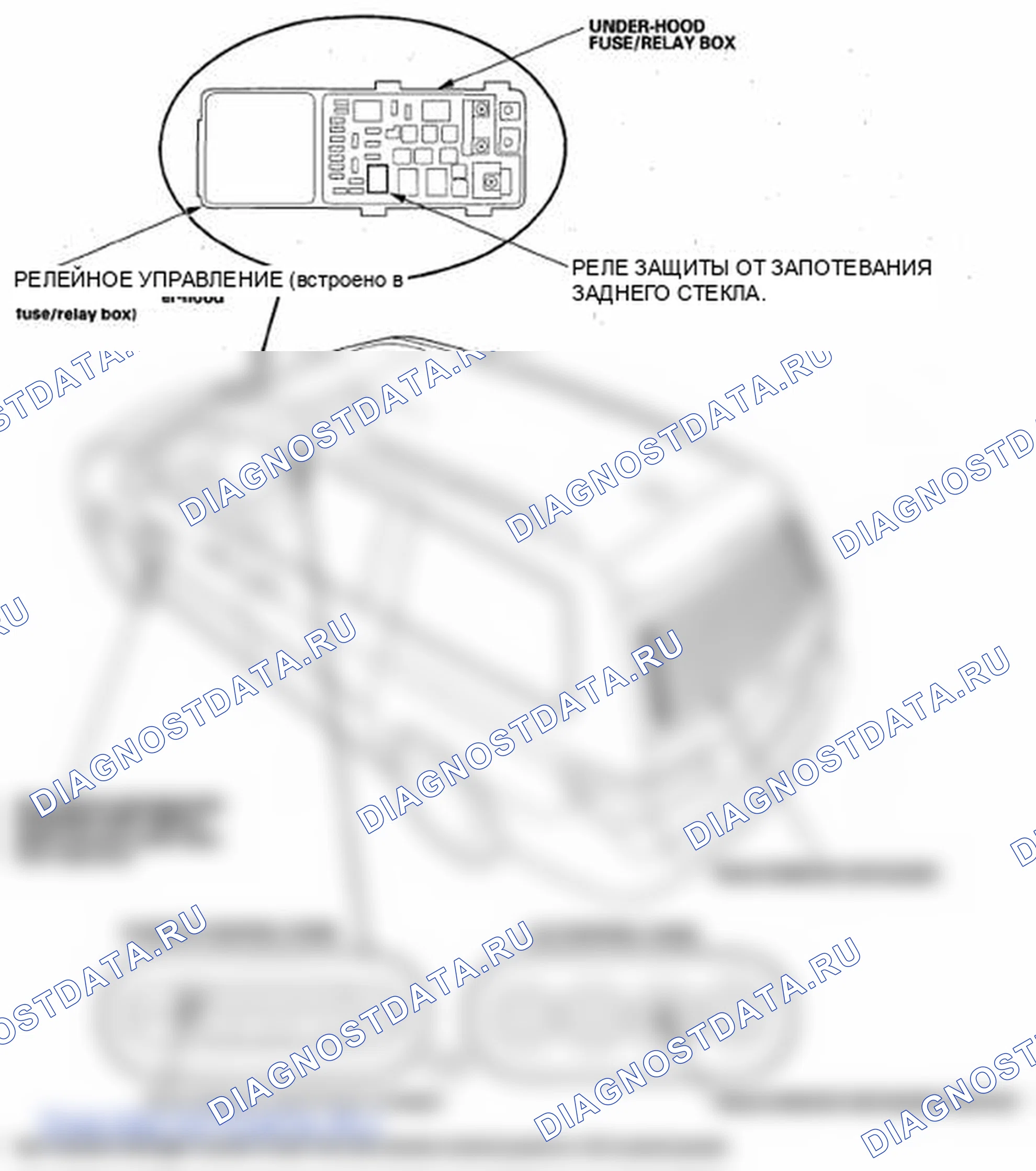 Рис. 1: Указатель расположения компонентов. Honda Odyssey IV