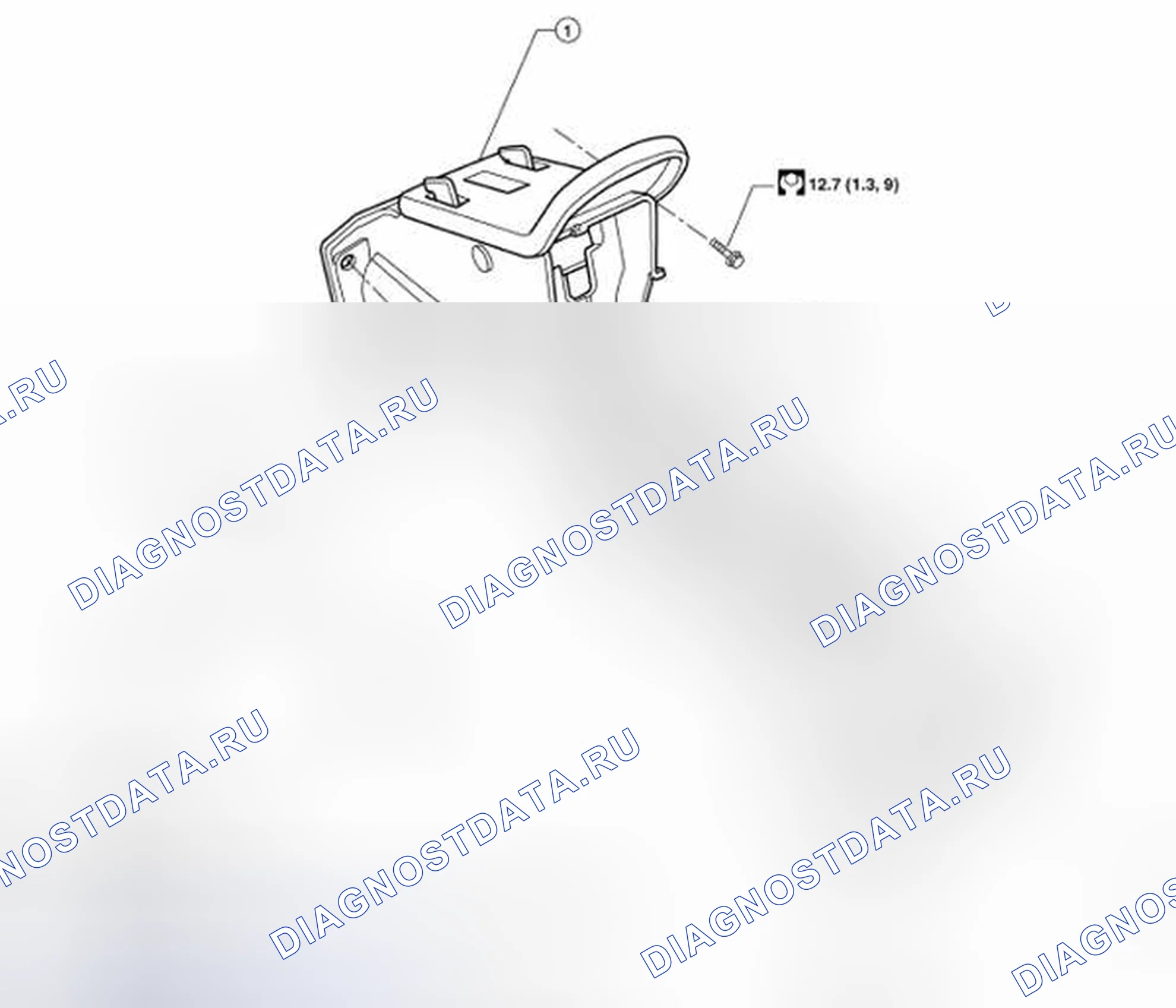 Рис. 1: Идентификация компонентов педали тормоза. Nissan Frontier D40