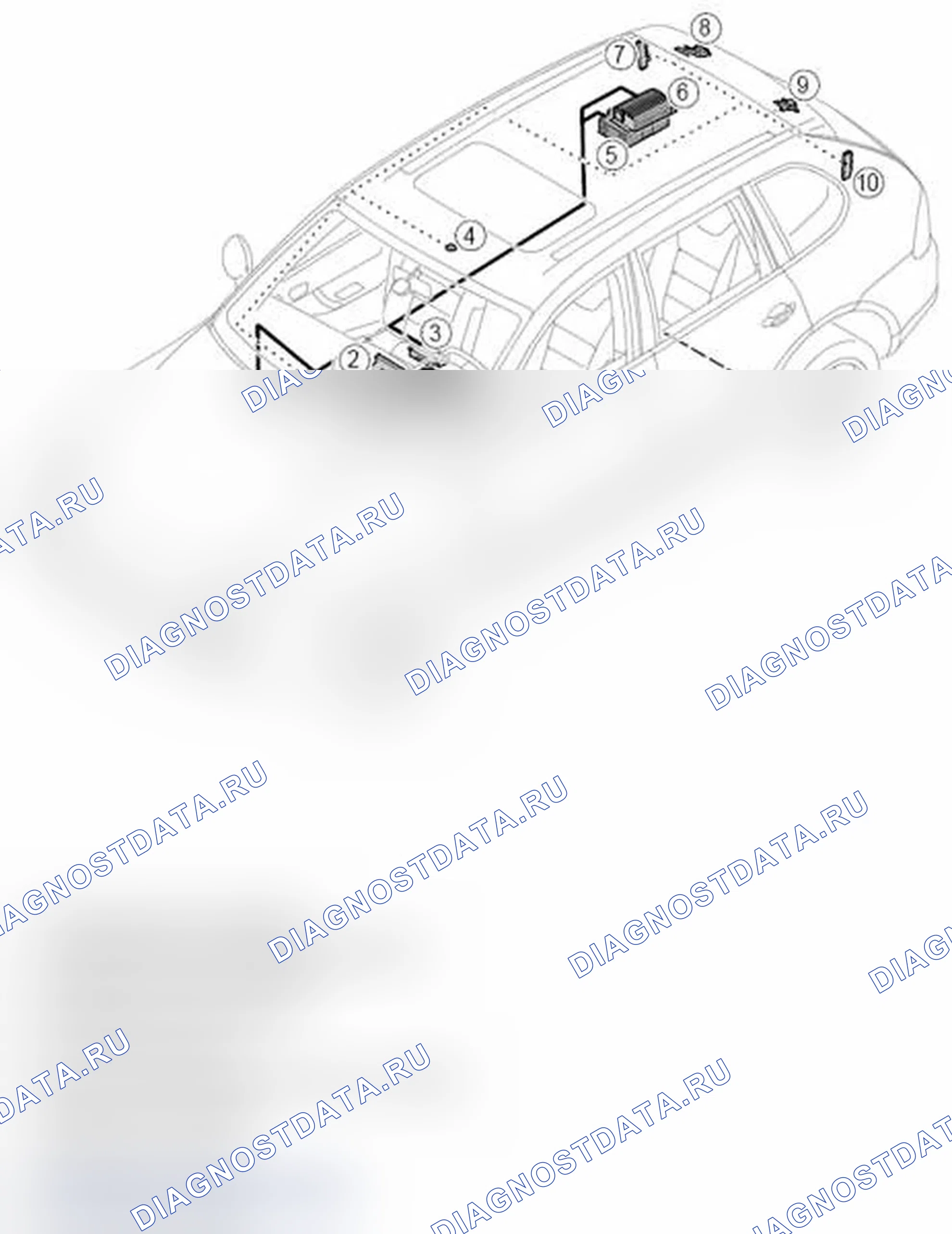 Рис. 80: Компоновка компонентов - внешний усилитель BOSE. Porsche Cayenne Turbo I рестайлинг
