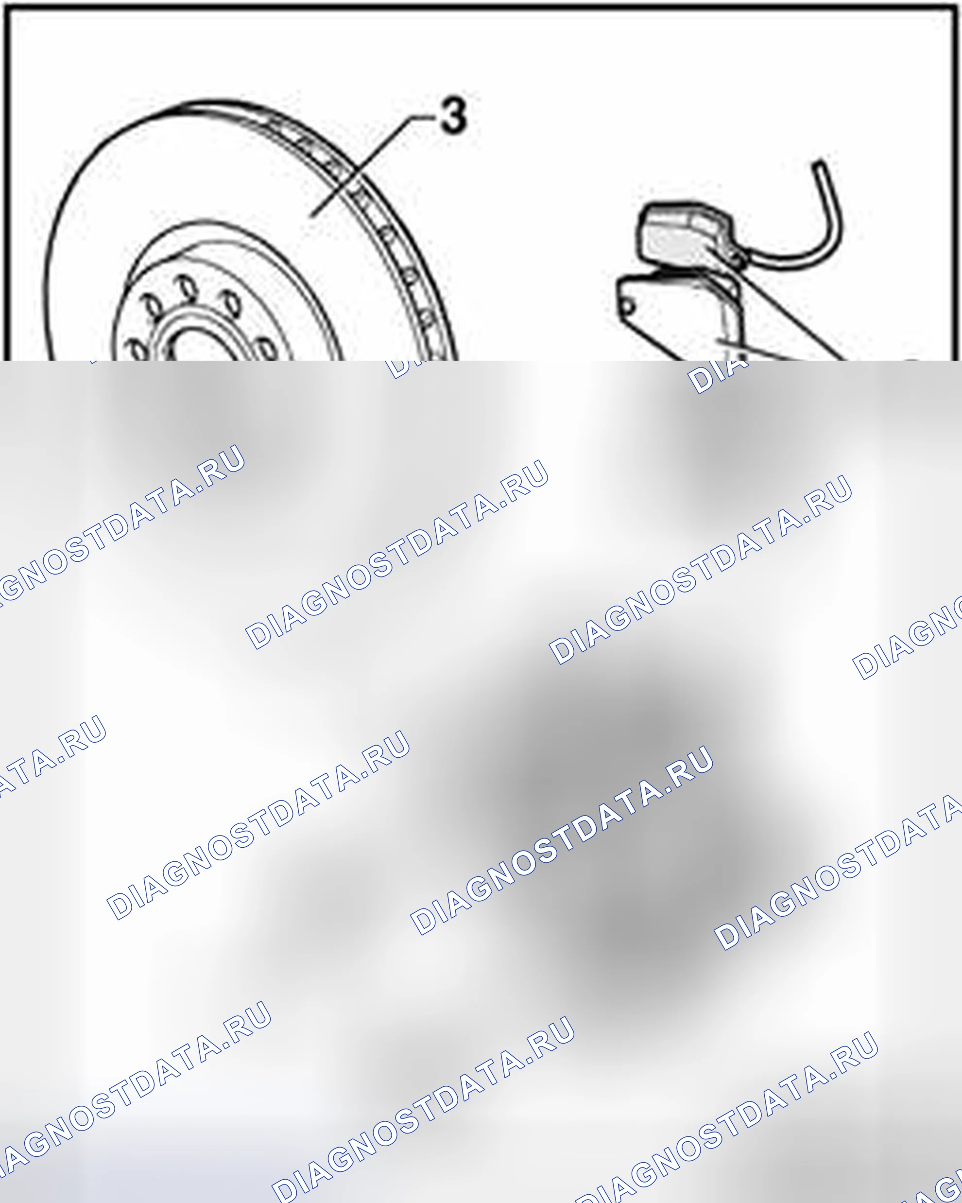 Рис. 10: Передние тормоза, HP2, 16 дюймов. Volkswagen Phaeton I
