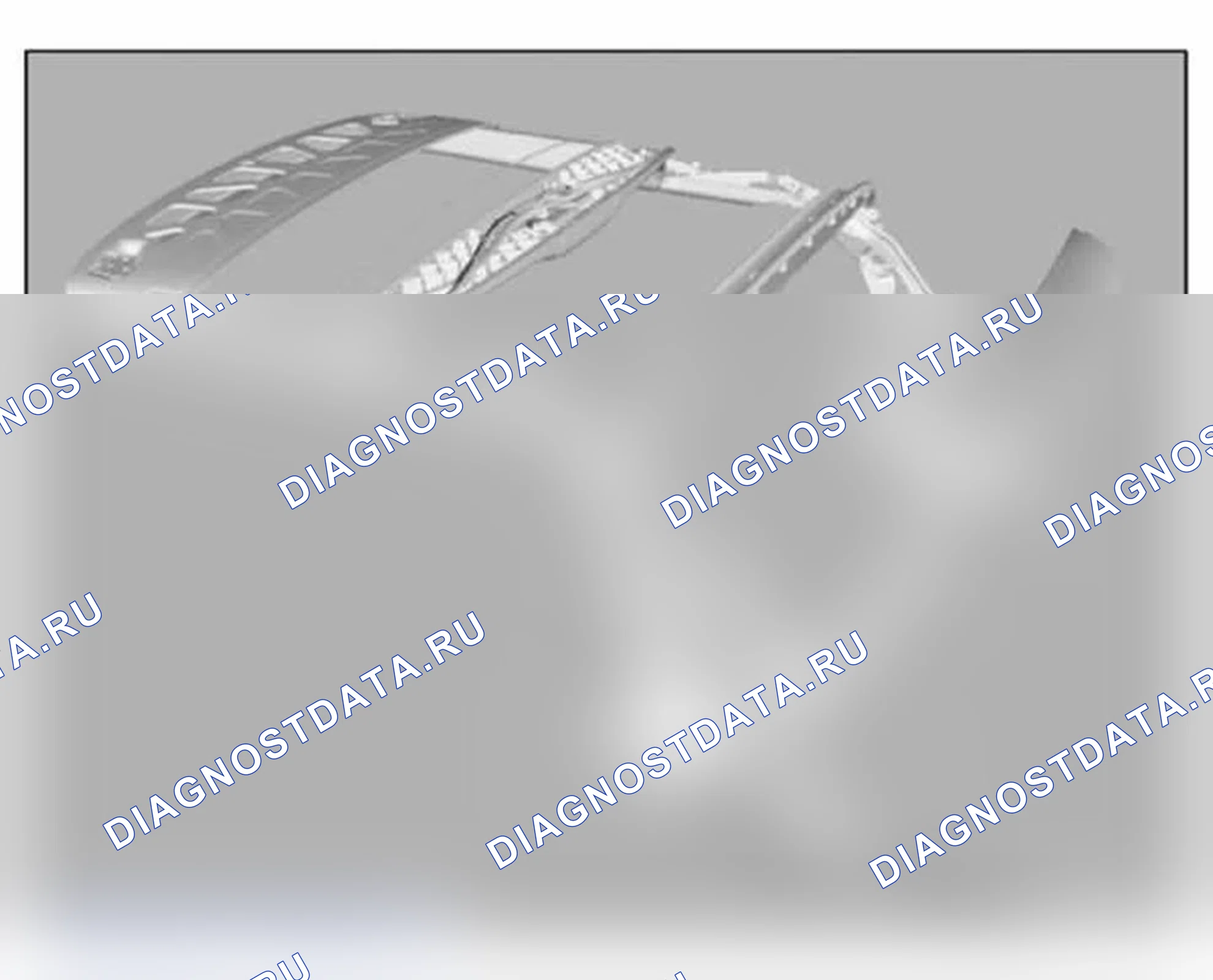 Рис. 88: Обзор электрогидравлической складной верхней рамы, подлежащей демонтажу. MINI Cooper II