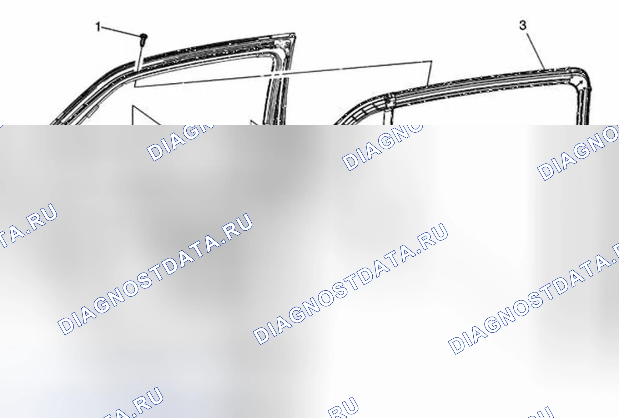 Рис. 26: Замена погодной полосы заднего бокового окна. Buick Encore I