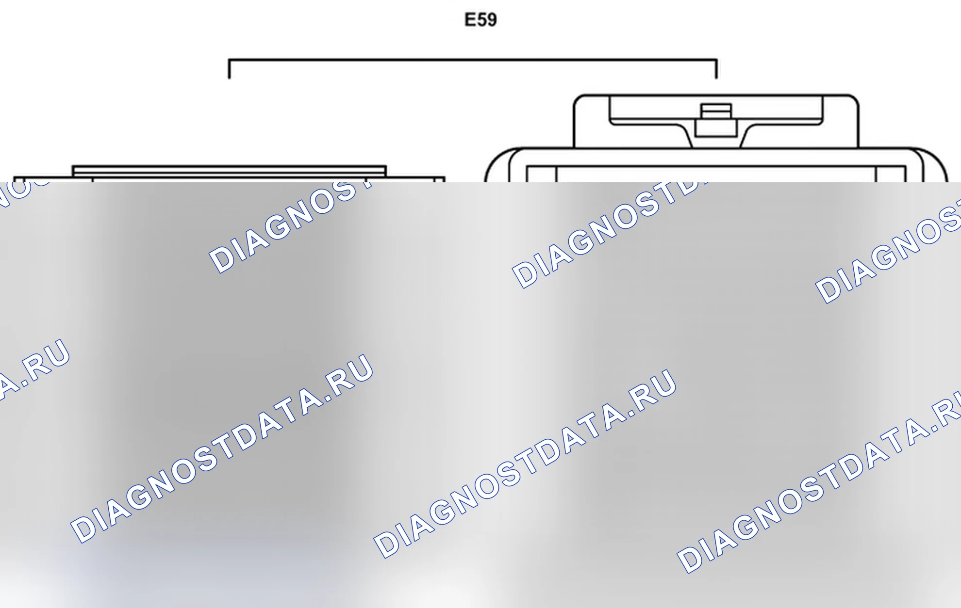 Рис. 589: Вид с торца соединительного разъема (E59). Toyota Land Cruiser 200