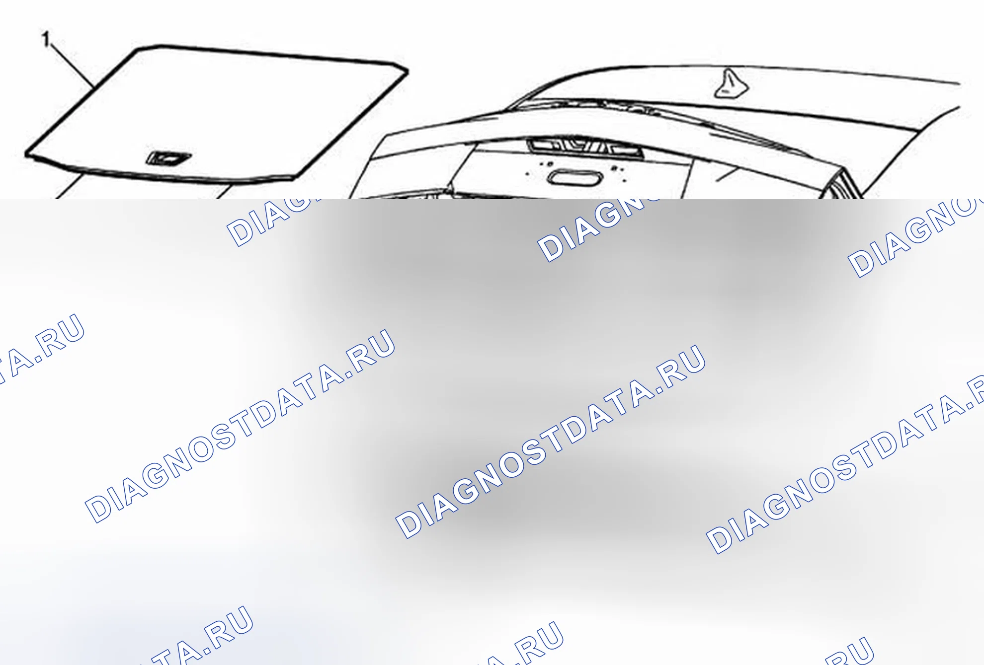 Рис. 4: Замена ковра панели пола заднего отсека. Cadillac ATS I