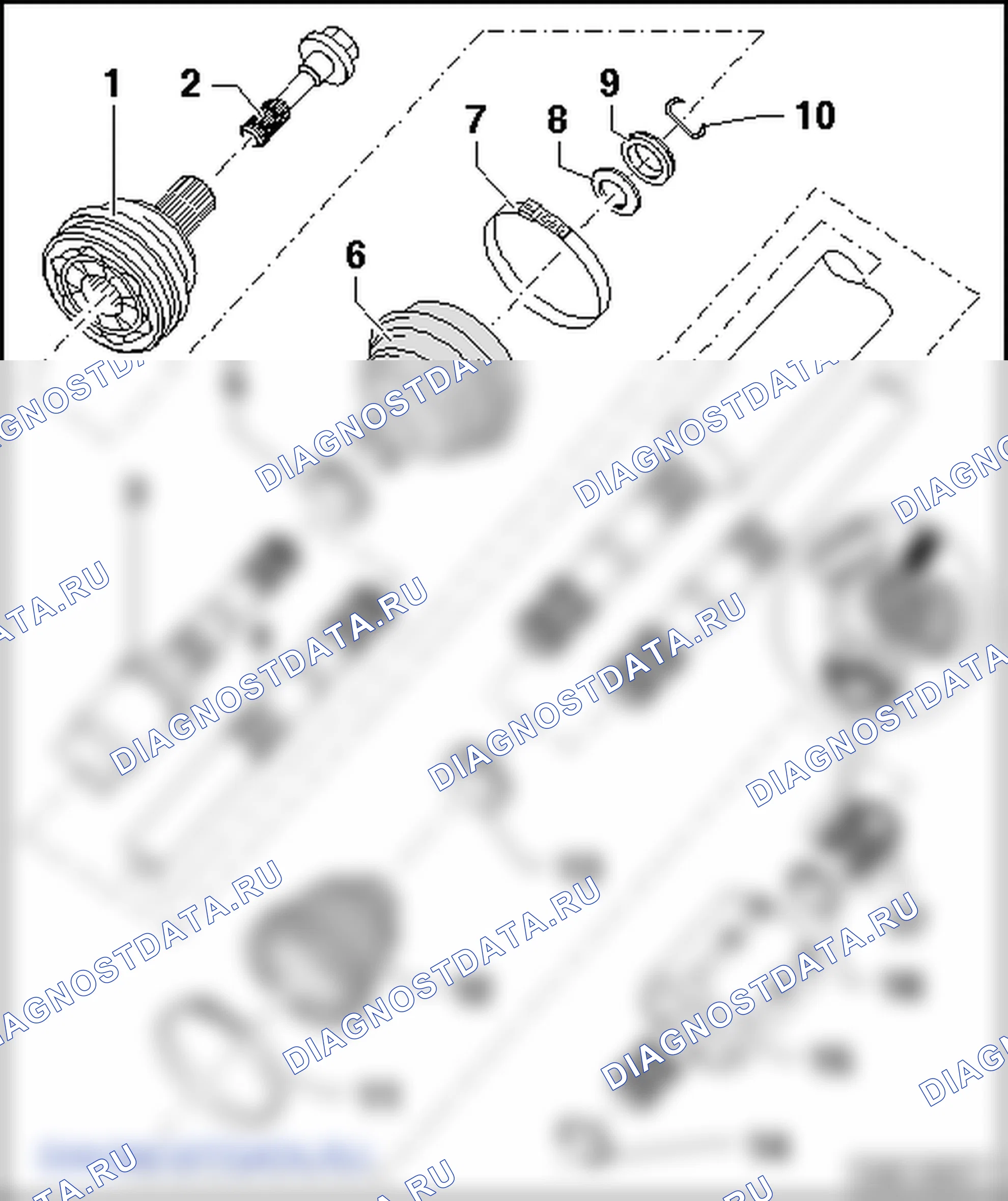 Детали и узлы: приводной вал с шарниром трипод AAR2600i. Volkswagen Golf Mk5