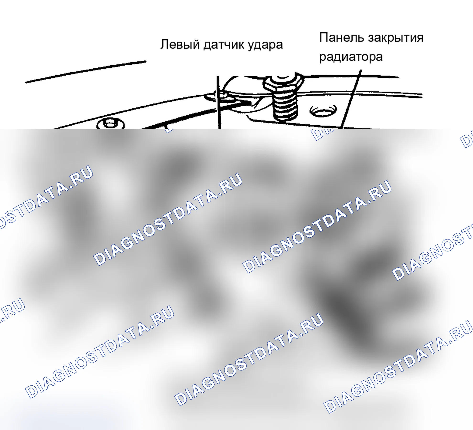 Рис. 6: Обнаружение ударных датчиков, Rt сторона, (Caravan, Town и Country, и Voyager). Dodge Grand Caravan II