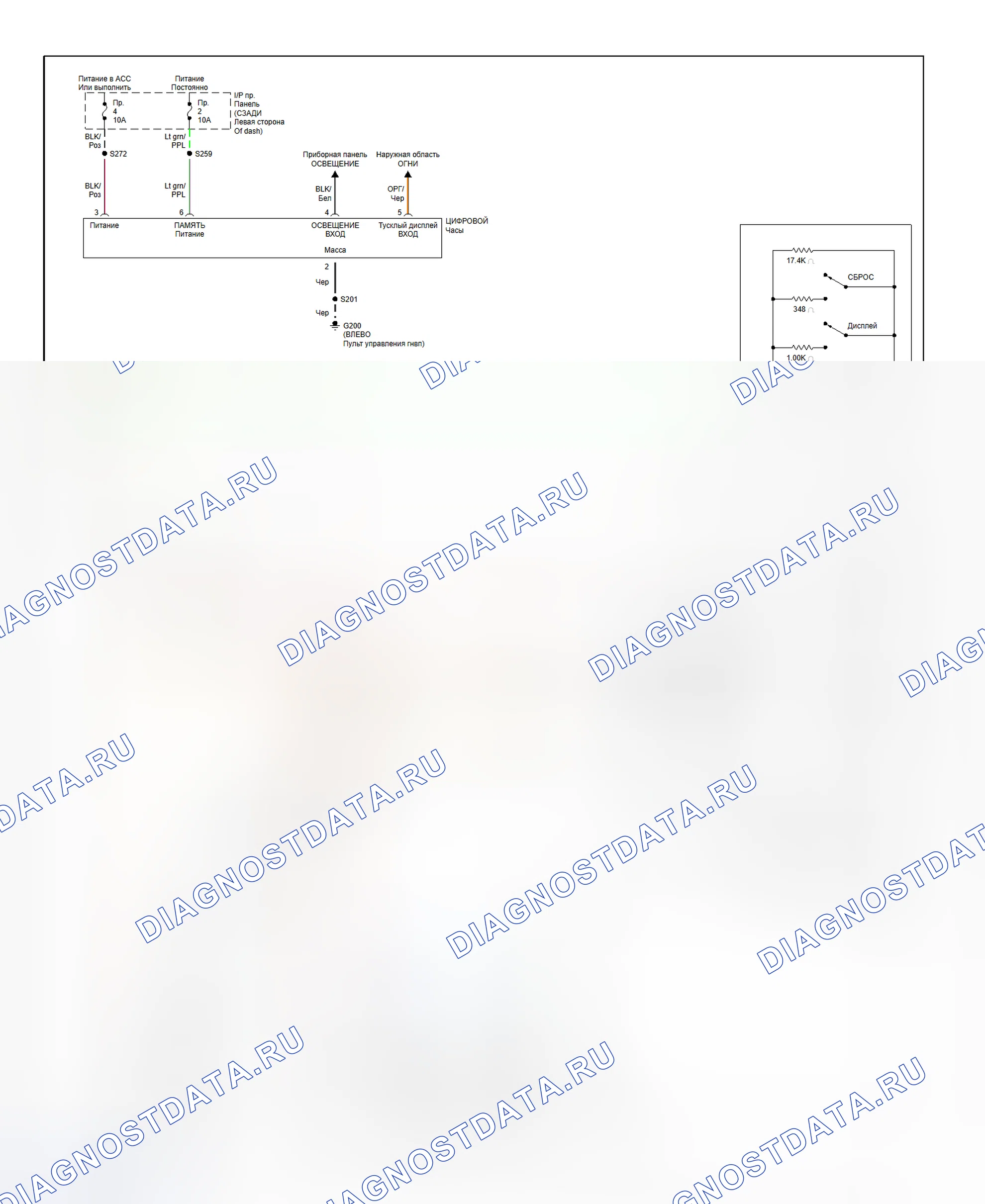 Рис. 9: Схема подключения аналоговой приборной панели (Continental - 2 из 2). Hyundai ix20 I