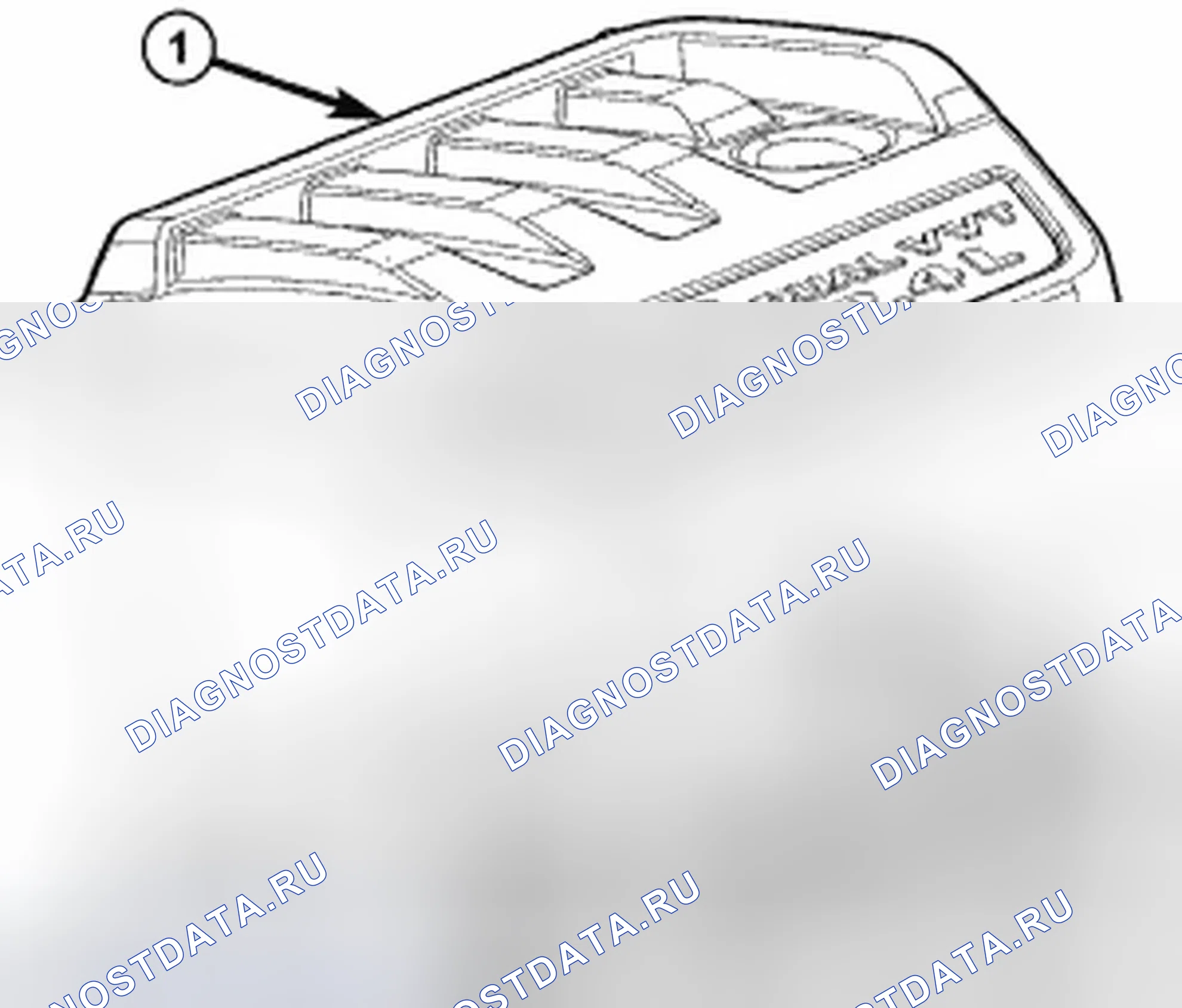 Рис. 887: КРЫШКА ДВИГАТЕЛЯ. Dodge Caliber I