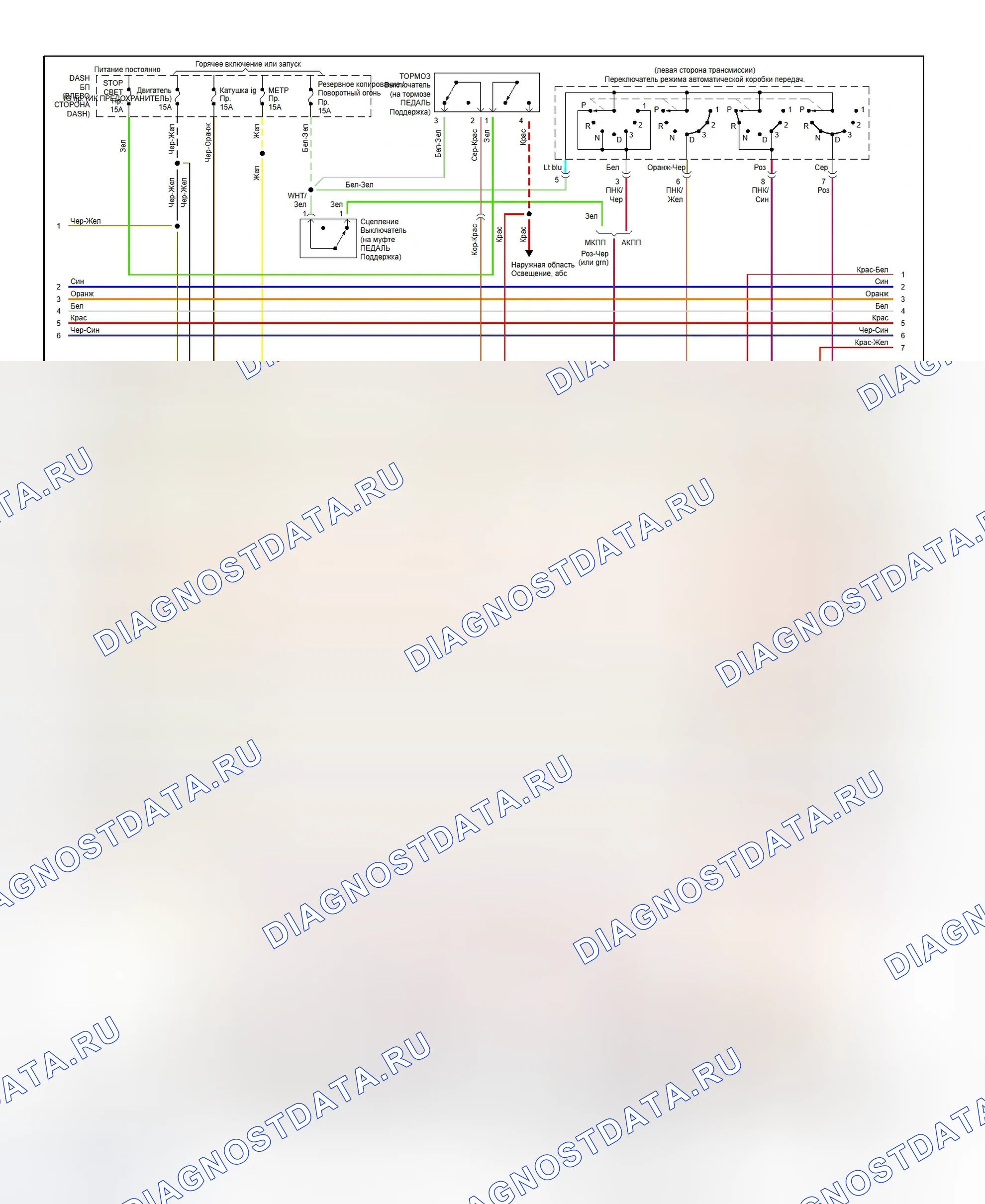 Рис. 9: электросхема (Rodeo и Rodeo Sport 3.2L - 2 из 4). Isuzu Axiom I