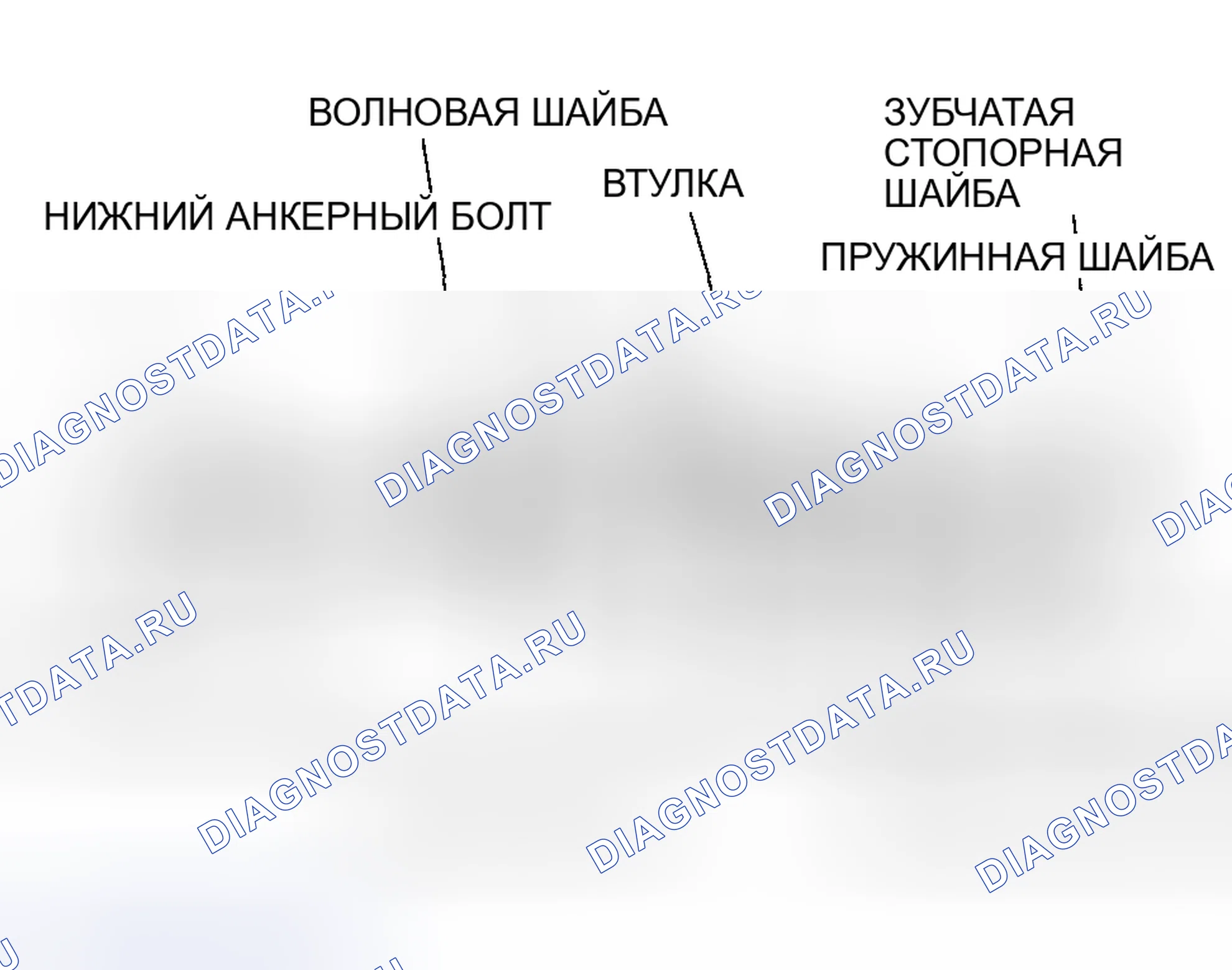 Рис. 5: Установка нижнего анкерного болта. Honda Insight I