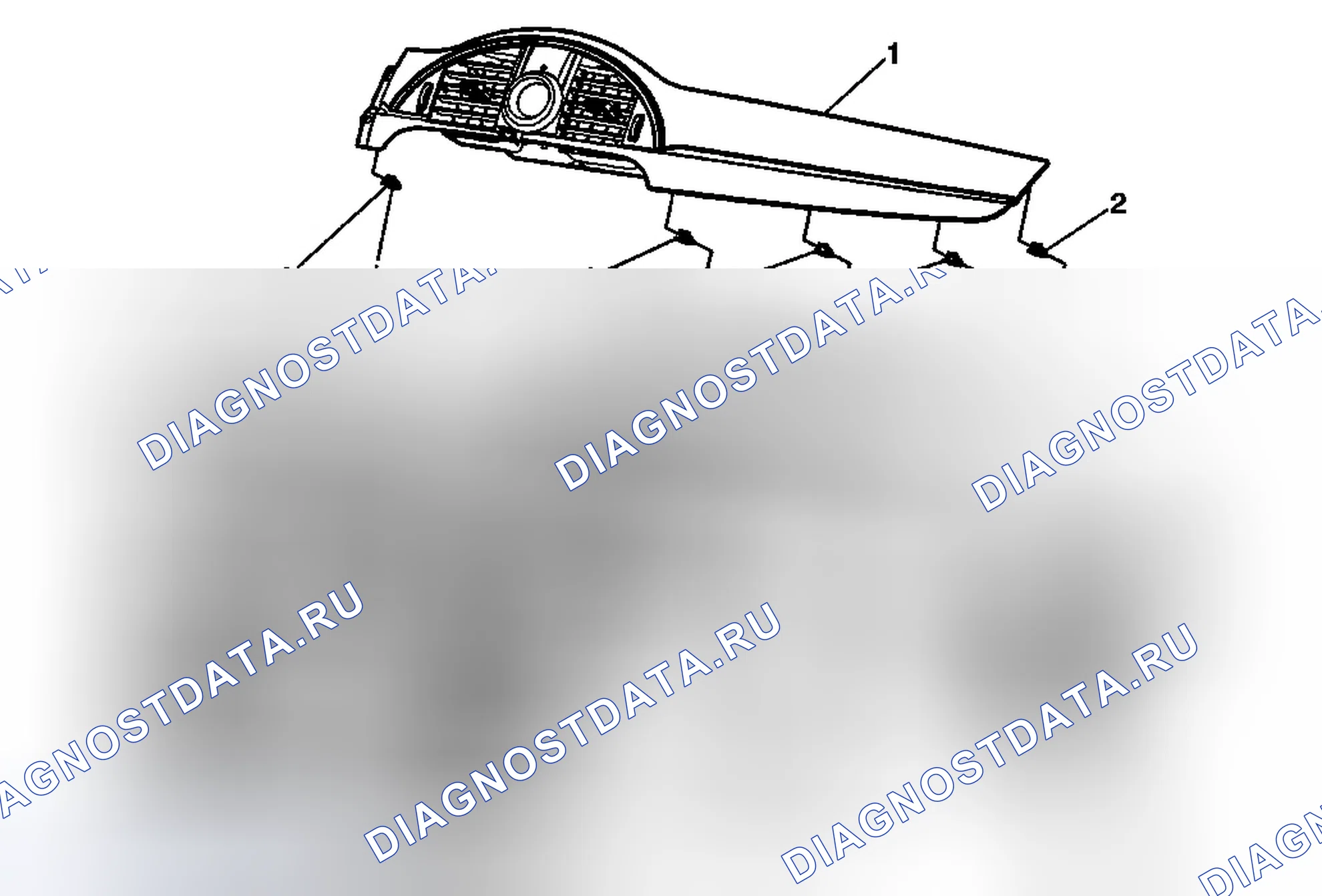 Рис. 134: Замена центральной обрезной панели приборной панели (анклав). Chevrolet Traverse I