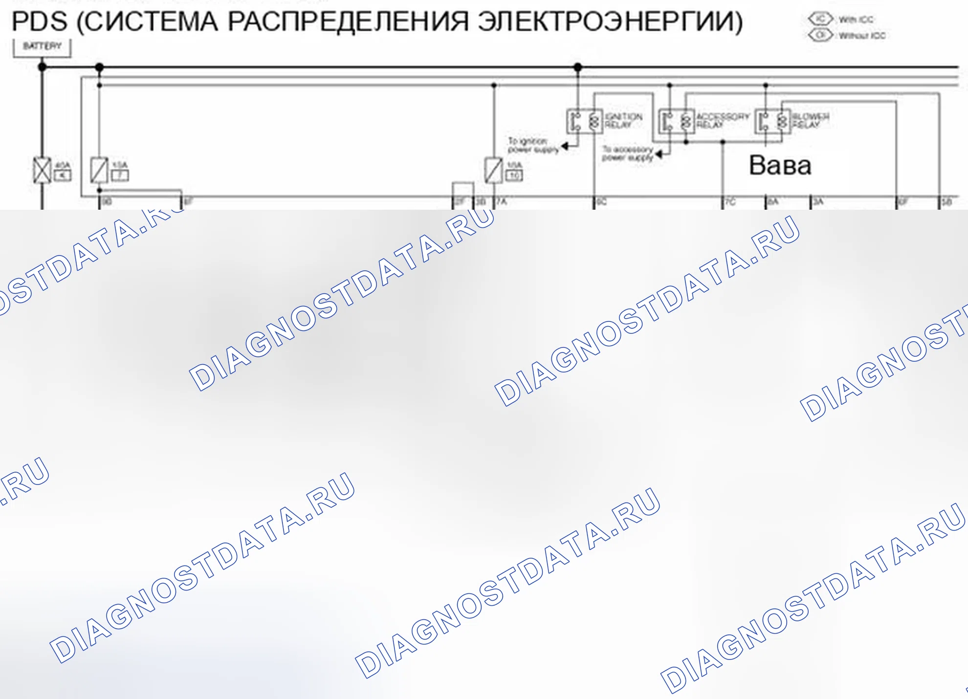 Рис. 155: электросхема - PDS (СИСТЕМА РАСПРЕДЕЛЕНИЯ ПИТАНИЯ). Infiniti G25 IV рестайлинг