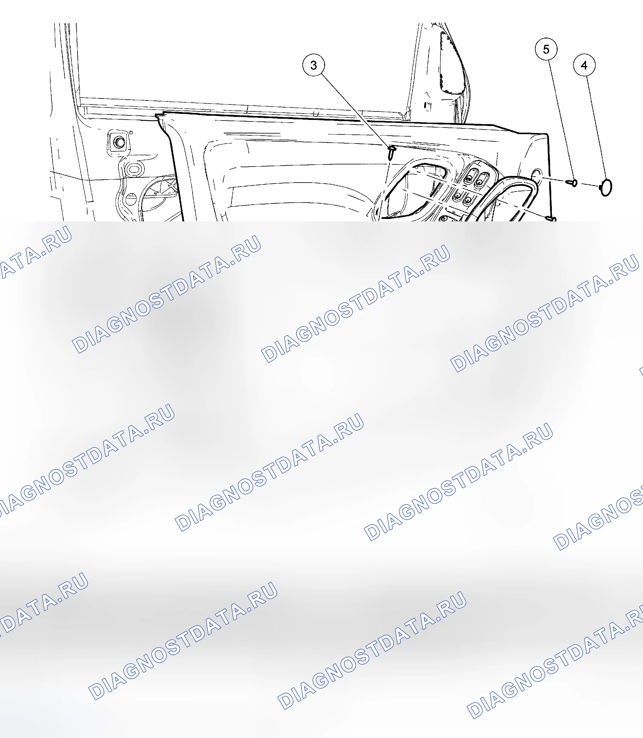 Рис. 3: Панель отделки дверей - передняя часть. Hyundai Matrix I