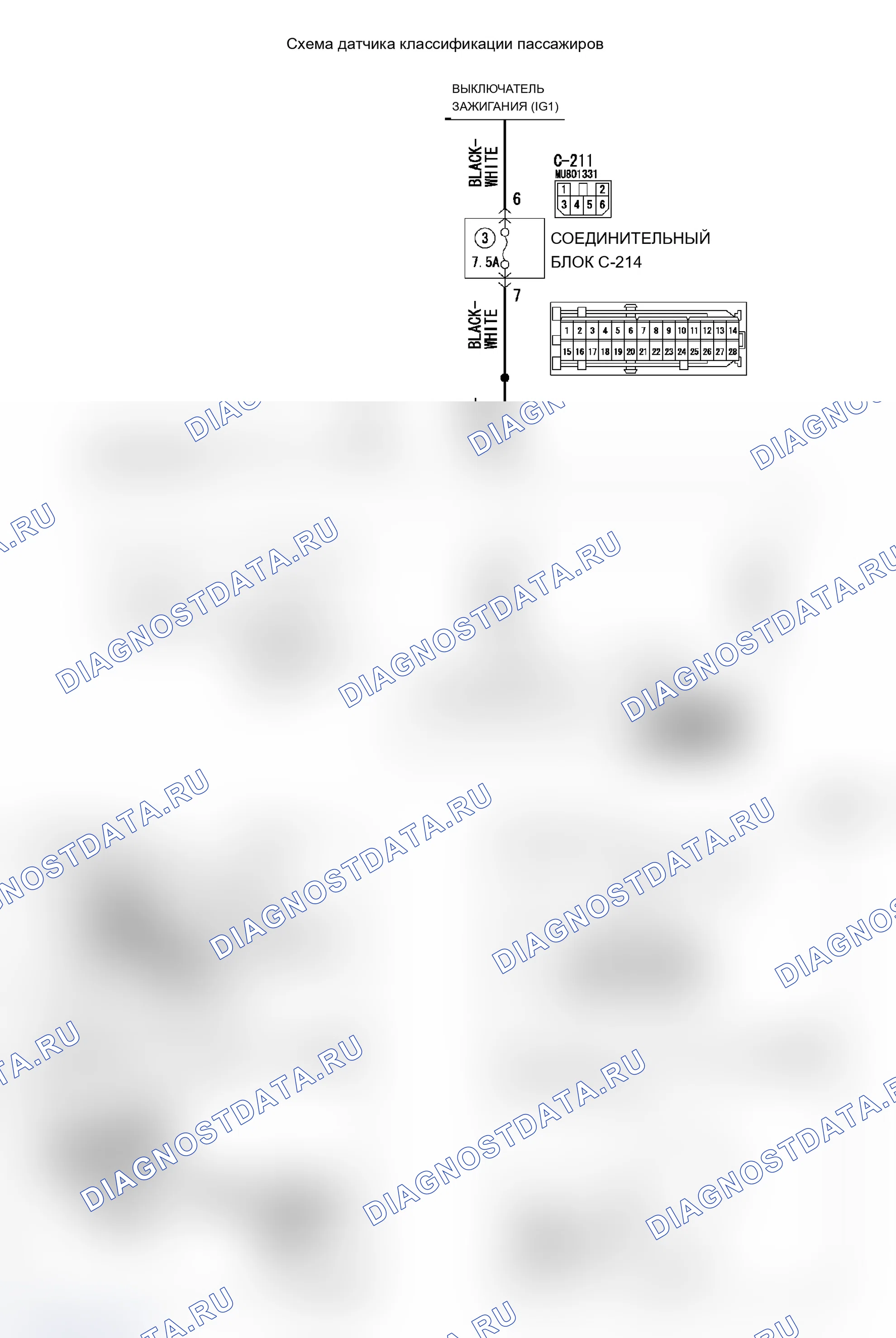 Рис. 227: расшифровка кода ошибки B1545: Классификация пассажиров - ЭБУ для цепи питания: расшифровка кода ошибки B1546: Классификация пассажиров -. Mitsubishi Lancer Evolution IX