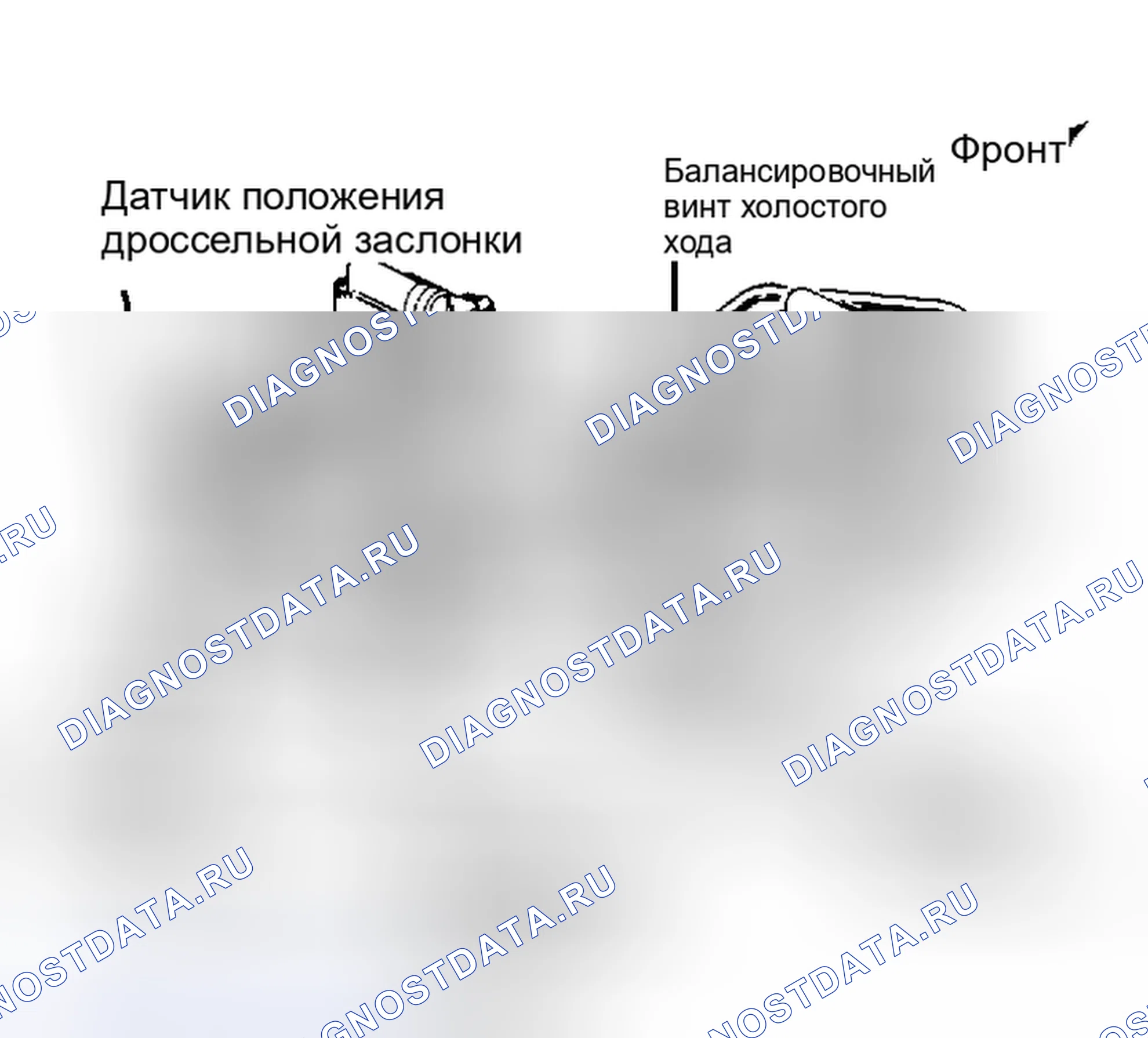 Рис. 12: Расположение компонентов системы впрыска топлива 5,0 л. Pontiac Grand Prix IV