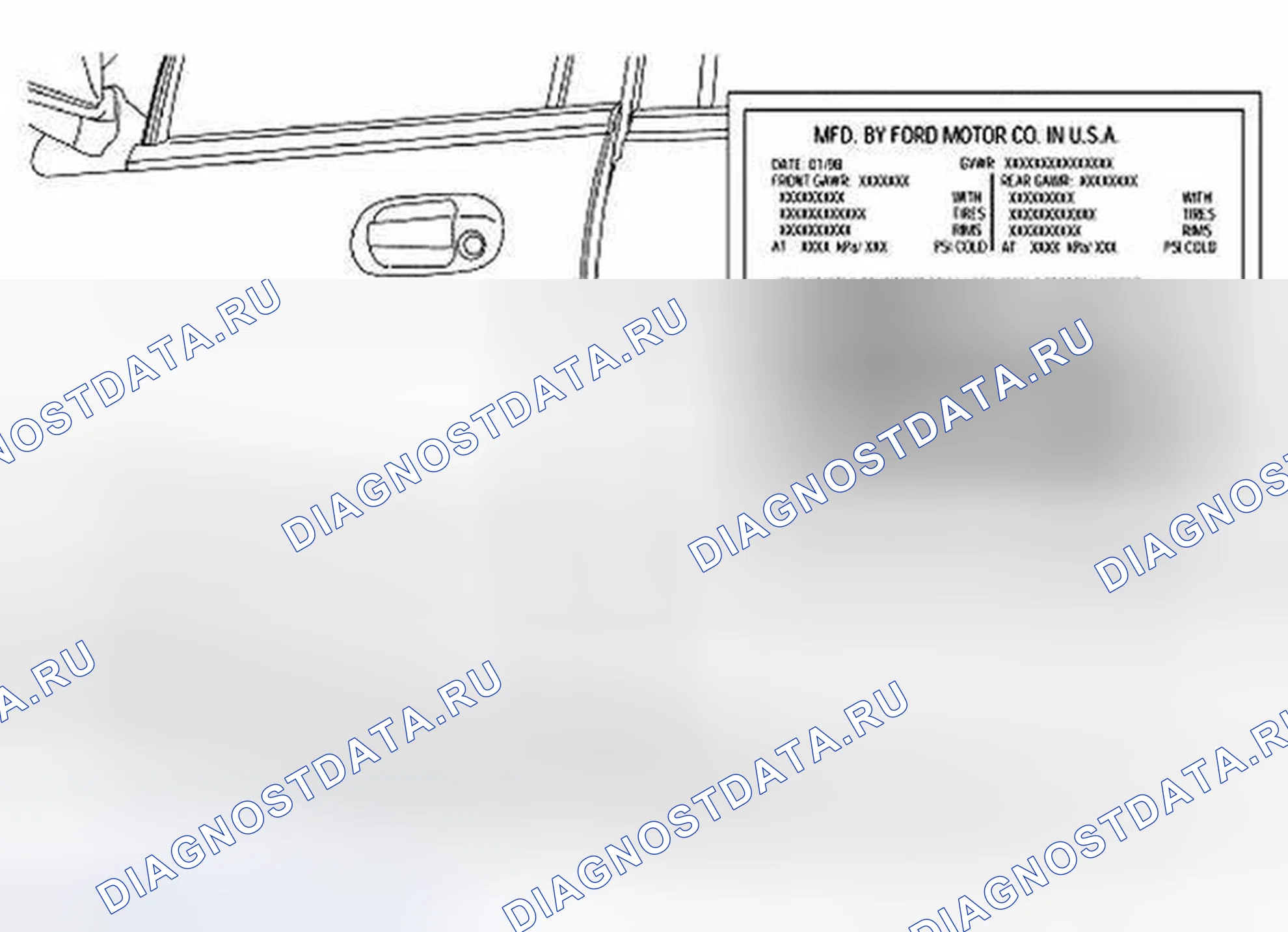 Рис. 11: Знак сертификации транспортного средства (VC). Ford Expedition II
