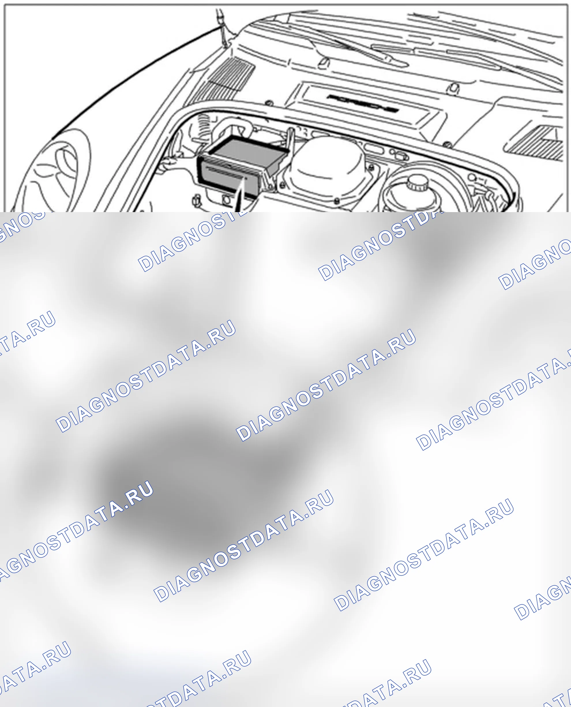 Рис. 12: Удаление навигационного блока. Porsche 911 GT3 997