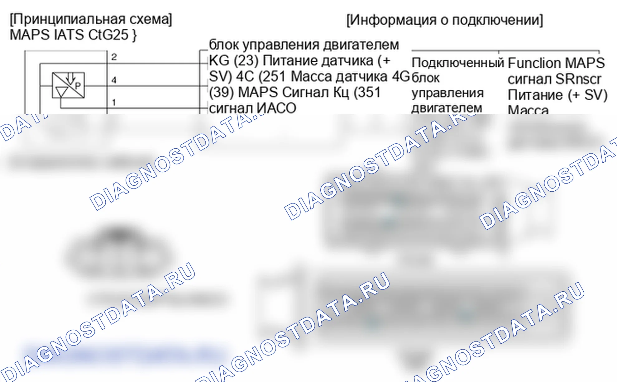 Фрагмент электросхемы: Датчик температуры всасываемого воздуха (IATS). Hyundai Genesis(Bh)-U.S. I