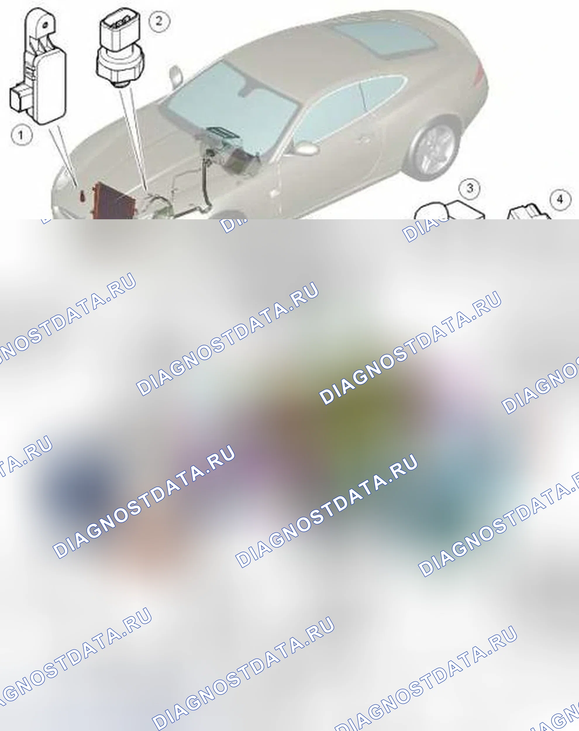 Рис. 2: РАСПОЛОЖЕНИЕ КОМПОНЕНТОВ. Jaguar XKR II