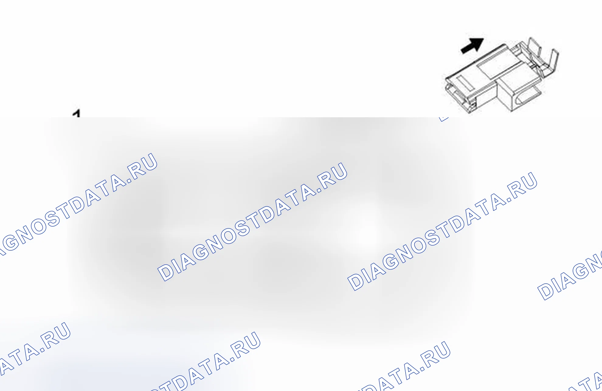 Рис. 348: Вид с торца разъема X1 контактора предварительной зарядки KR134 (HP6). Chevrolet Malibu VIII рестайлинг