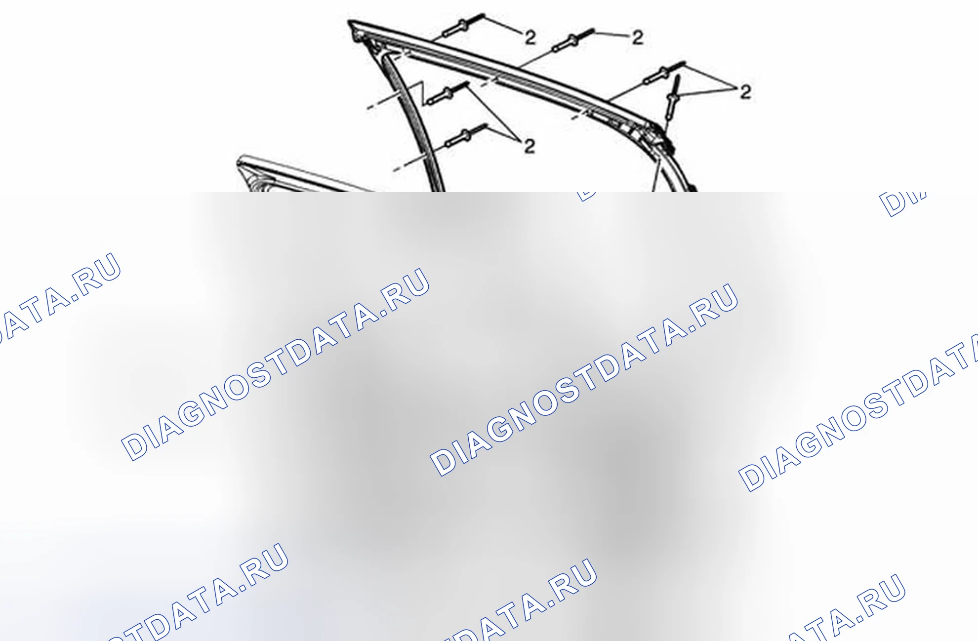 Рис. 12: Замена фиксатора канала окна задней стороны двери. Chevrolet Impala IX