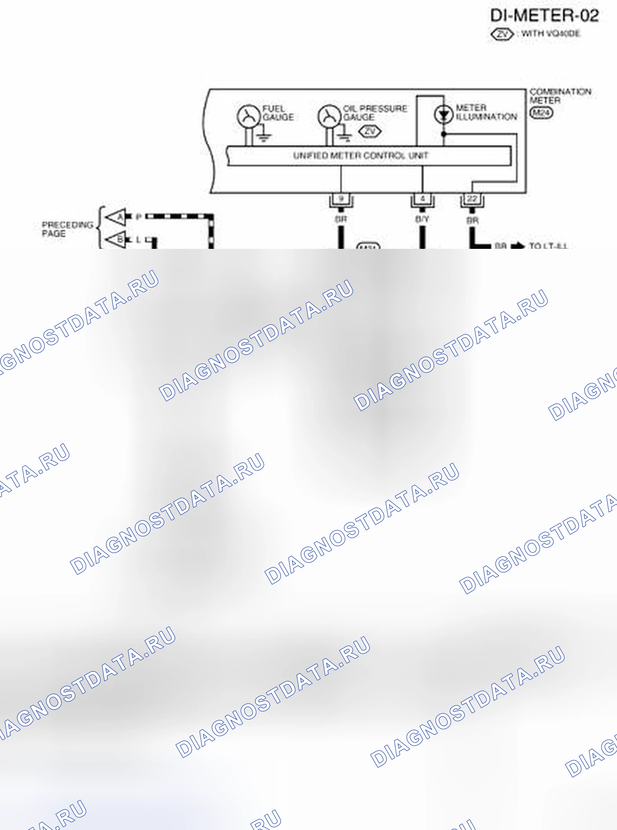 Рис. 11: электросхема - зажигание с распределителем-METER-02. Nissan Frontier D40