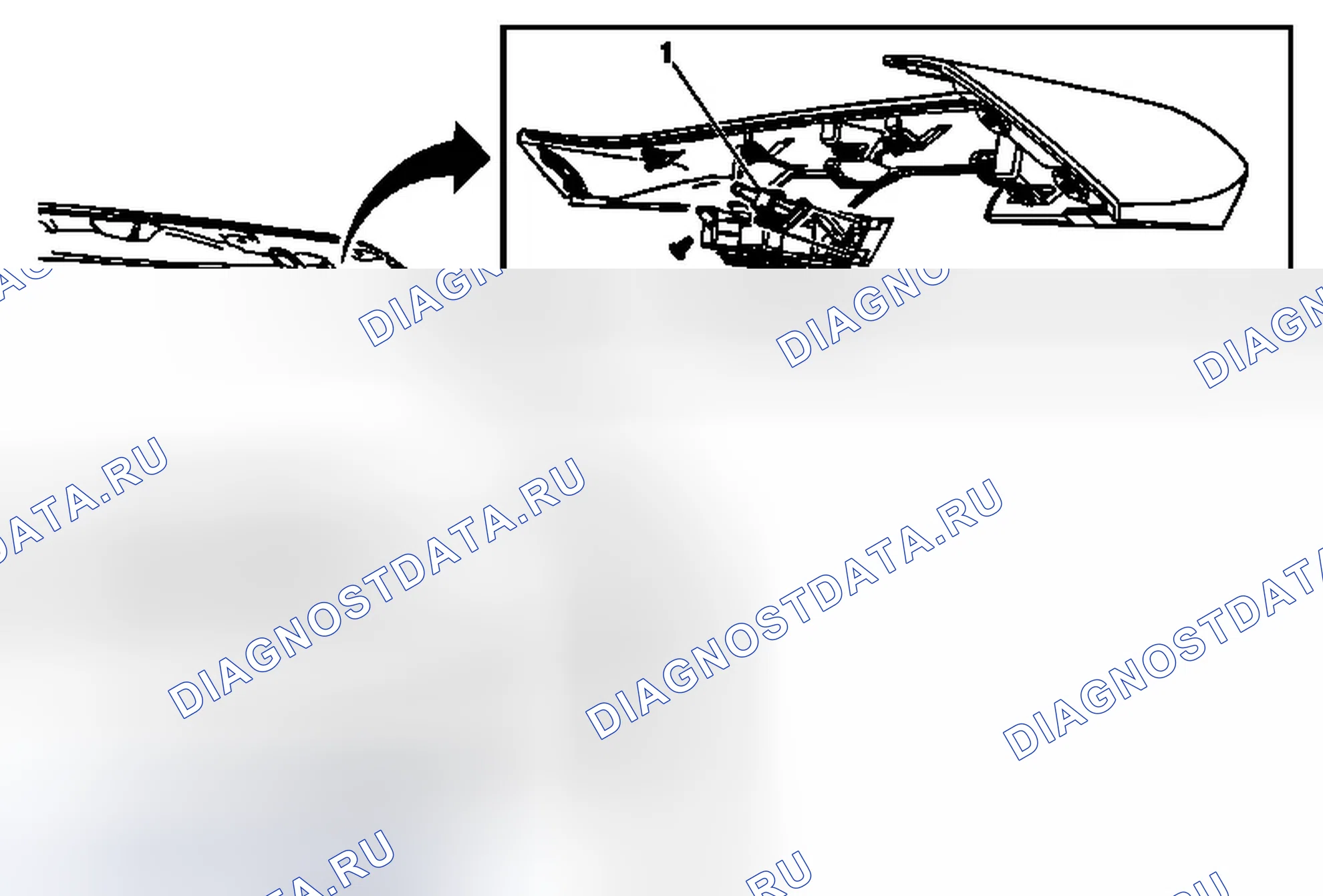 Рис. 6: Замена сопла омывателя заднего окна (равноденствие). Chevrolet Equinox II