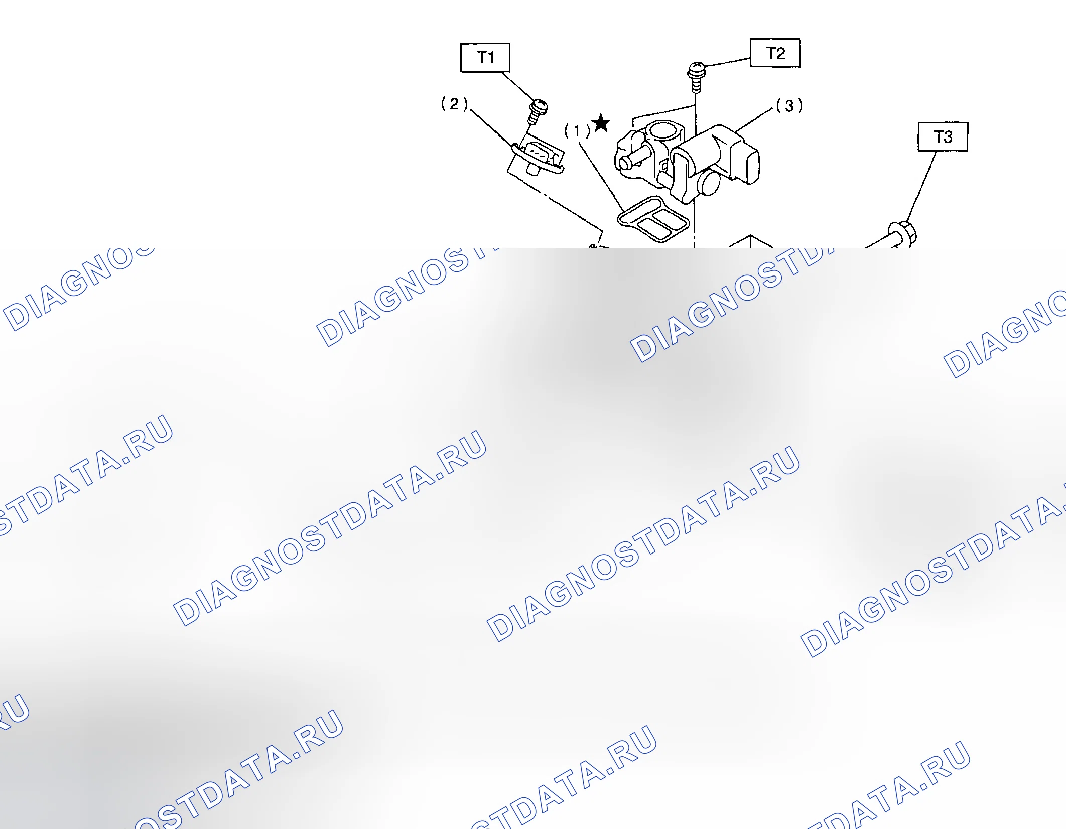 Рис. 4: Разнесенный вид системы воздухозаборника. Subaru Outback BH