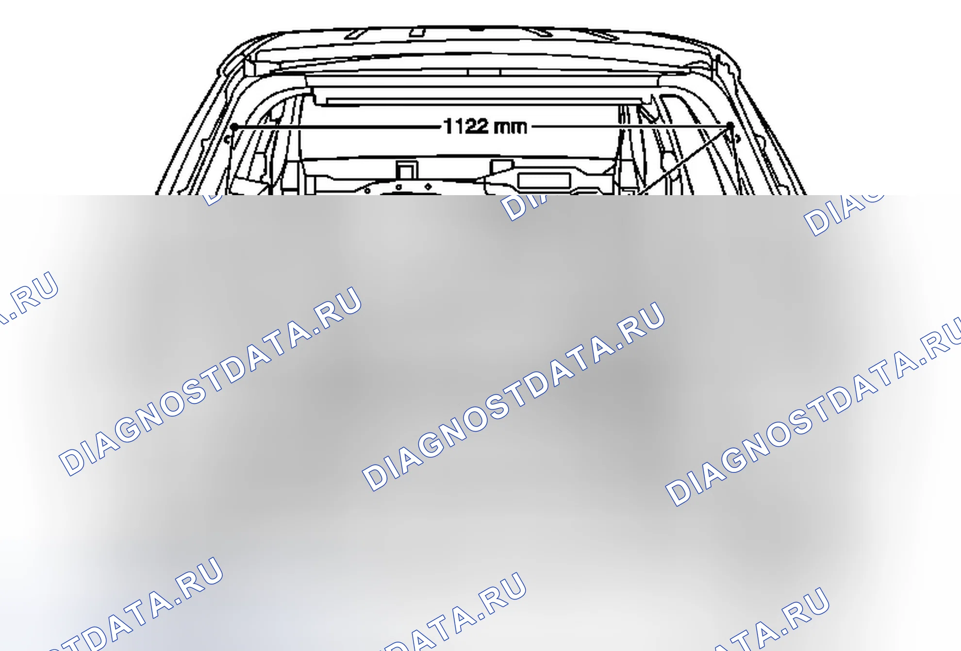 Рис. 74: Размеры отверстия заднего корпуса. Chevrolet Traverse I